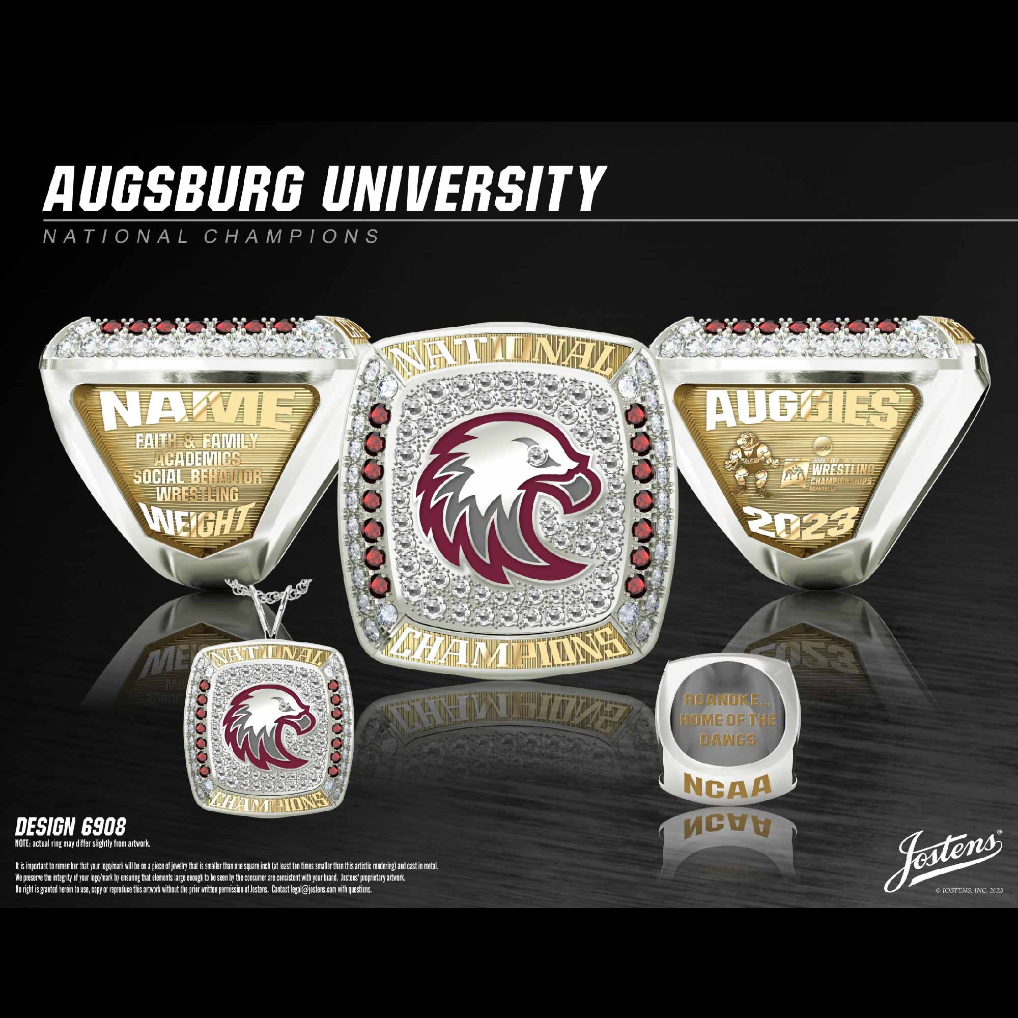 Augsburg University Men's Wrestling 2023 National Championship Ring