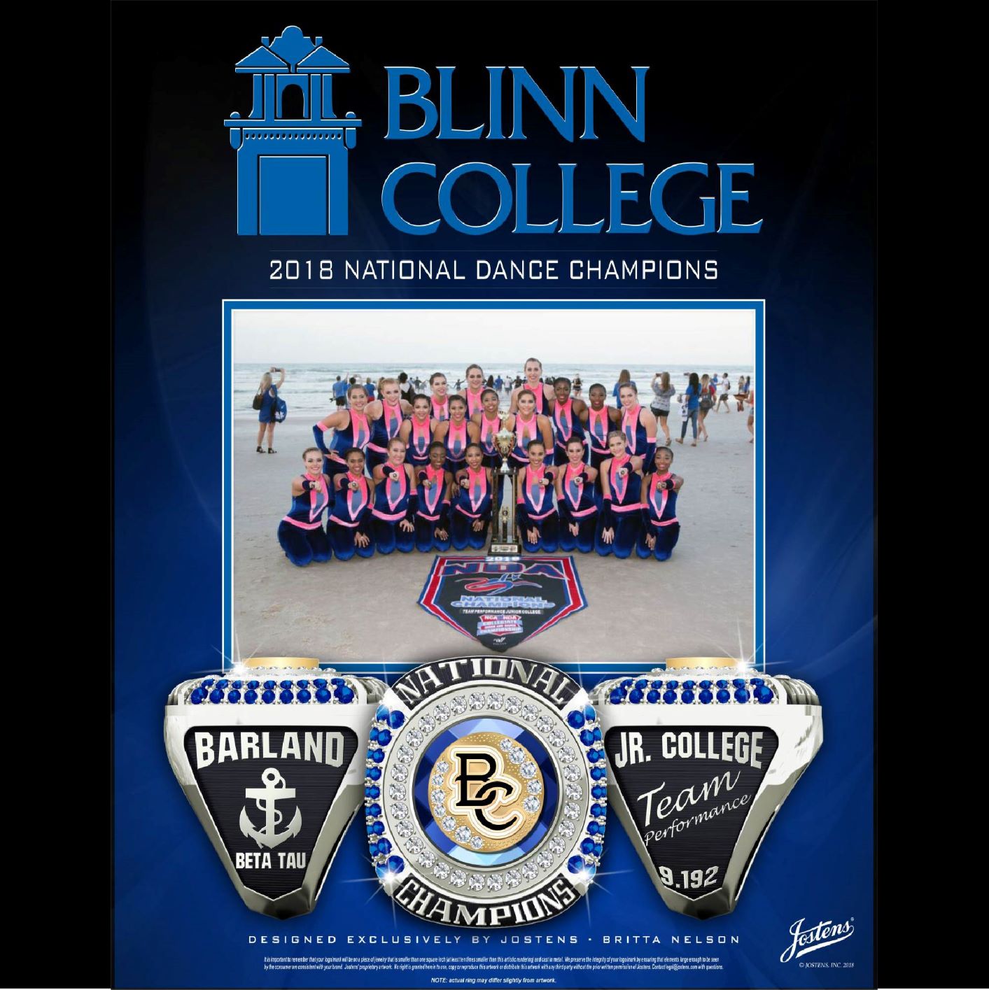 Blinn College Women's Dance 2018 National Championship Ring