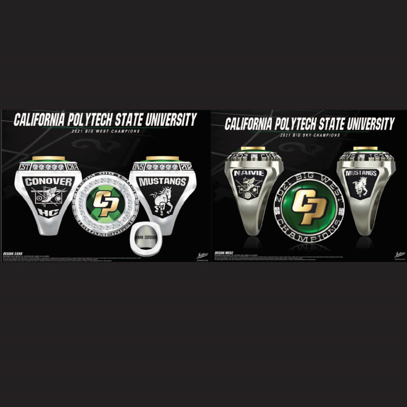 California Polytechnic State University Women's Track & Field 2021 Big West Championship Ring