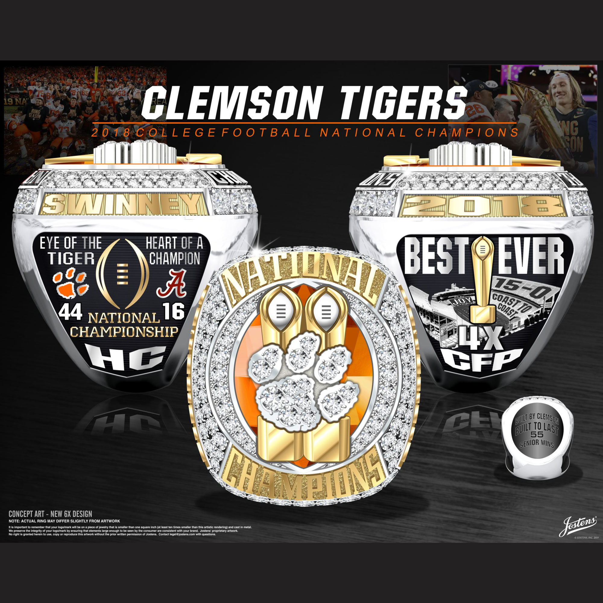 Clemson University Men's Football 2018 National Championship Ring