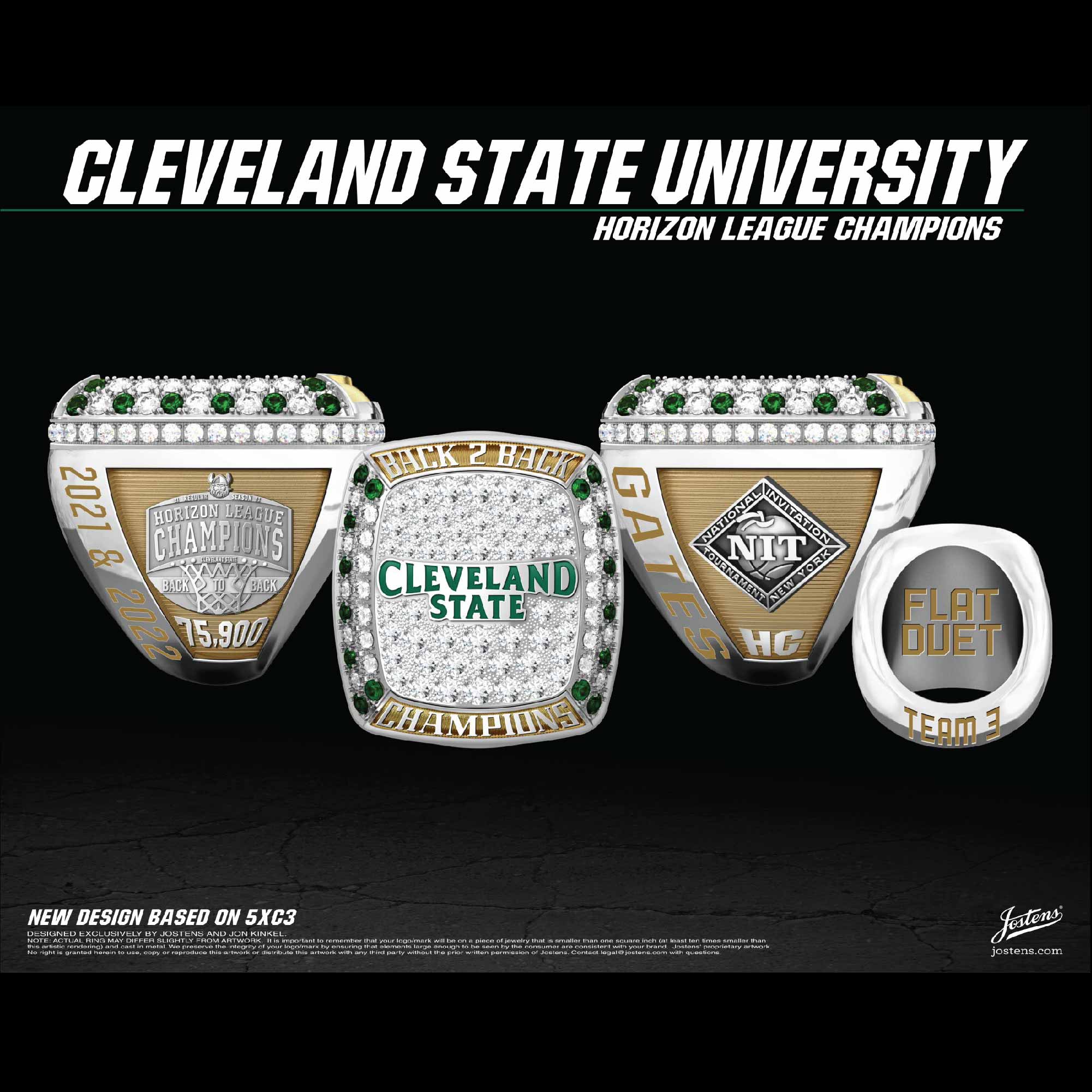 Cleveland State University Men's Basketball 2022 Horizon League Championship Ring