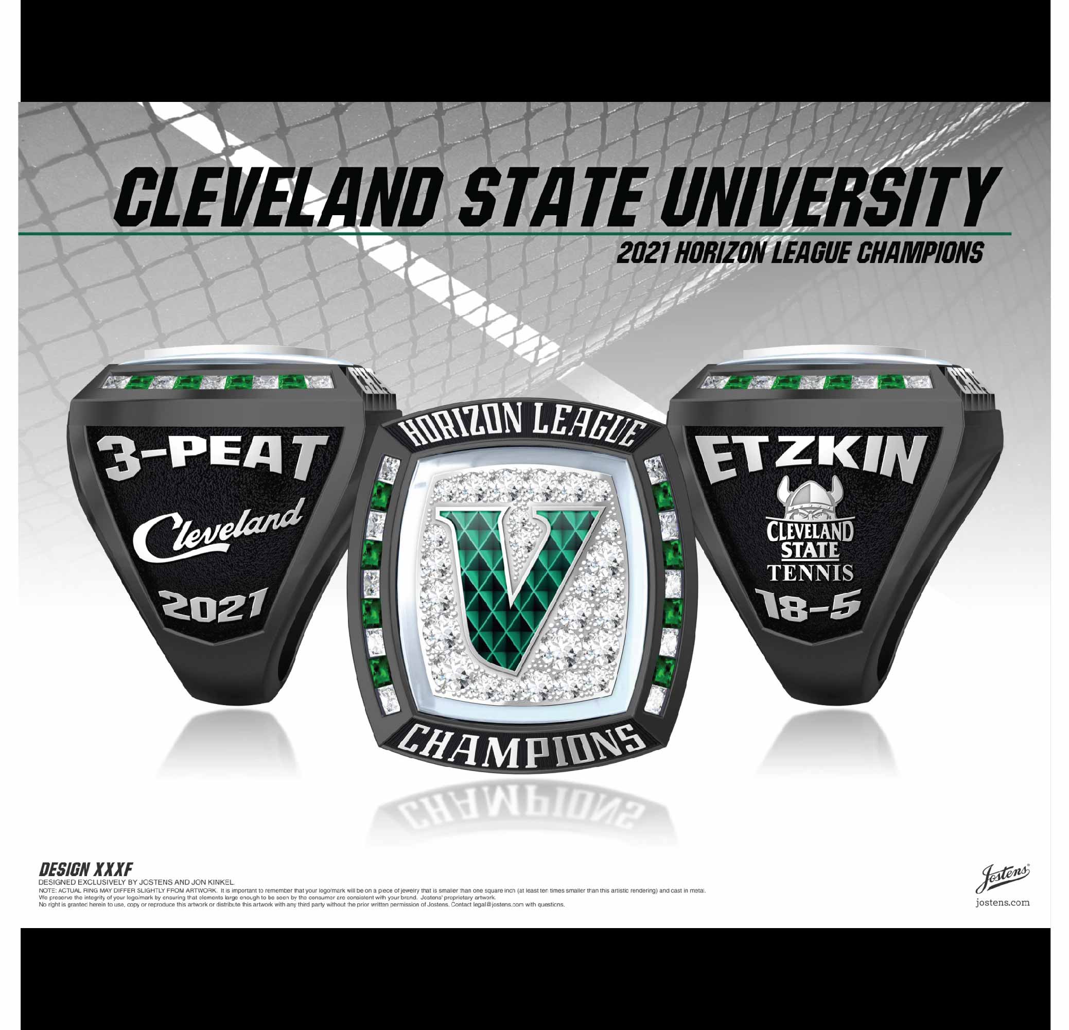 Cleveland State University Men's Tennis 2021 Horizon League Championship Ring