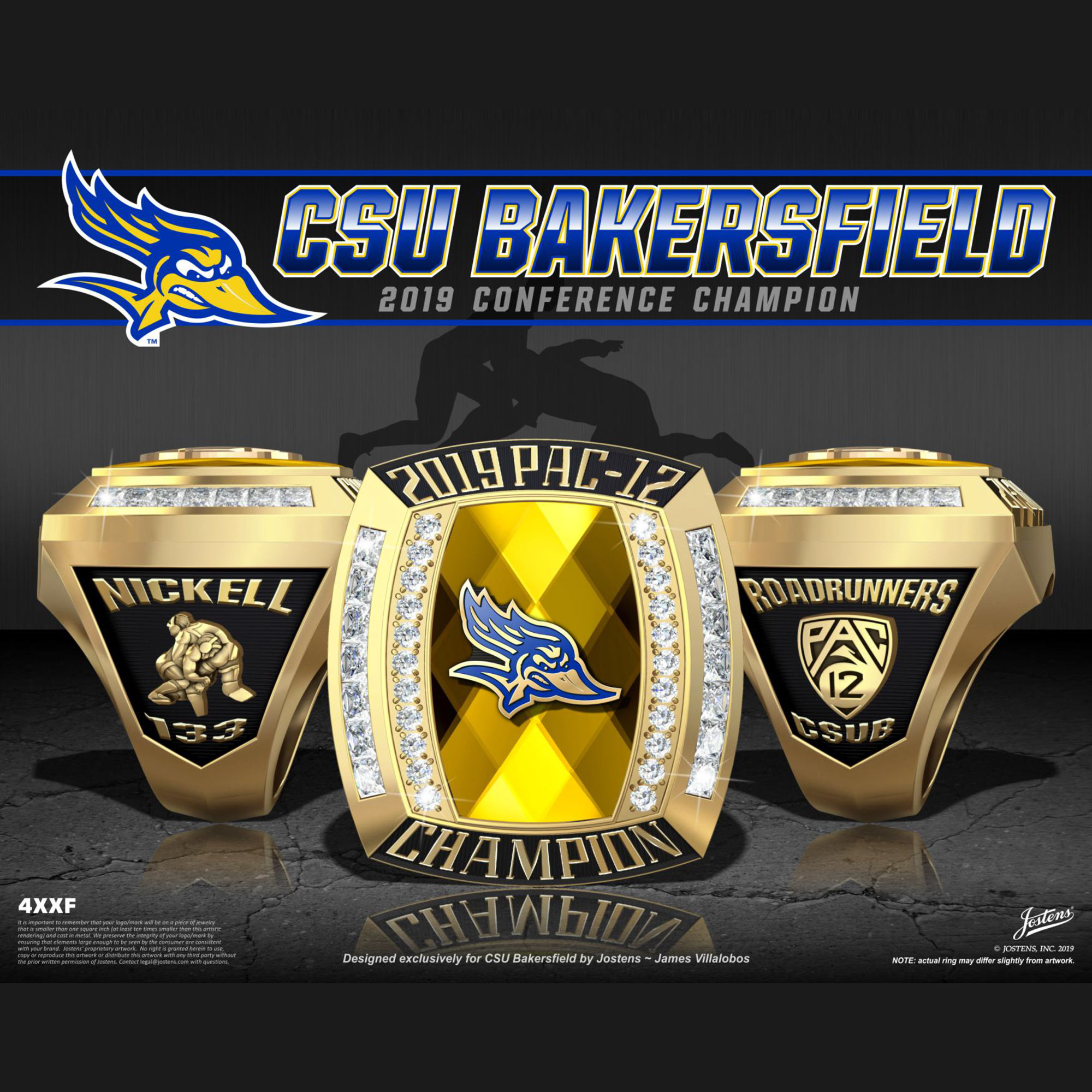 CSU Bakersfield Men's Wrestling 2019 Pac-12 Championship Ring