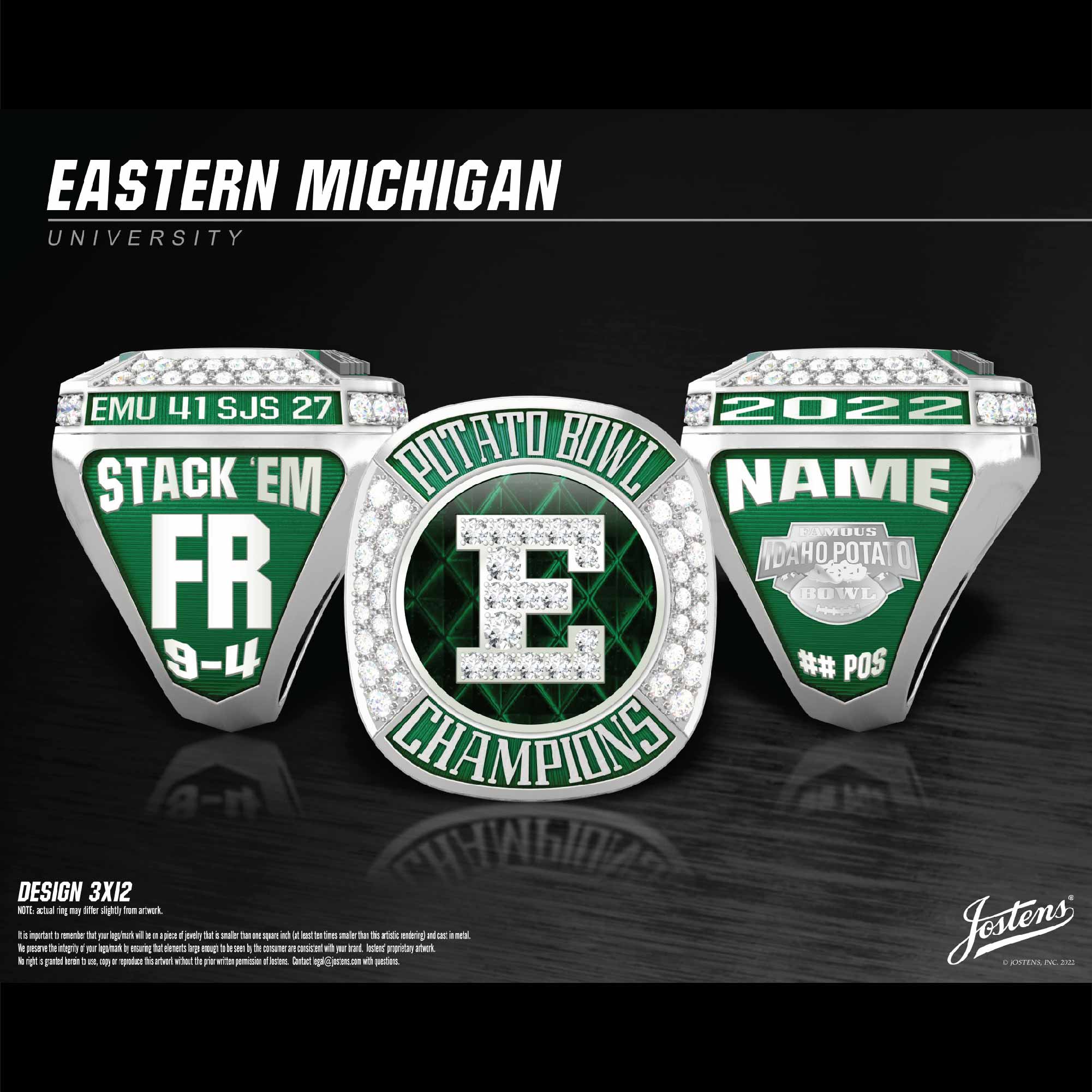 Eastern Michigan University Football 2022 Idaho Potato Bowl Championship Ring