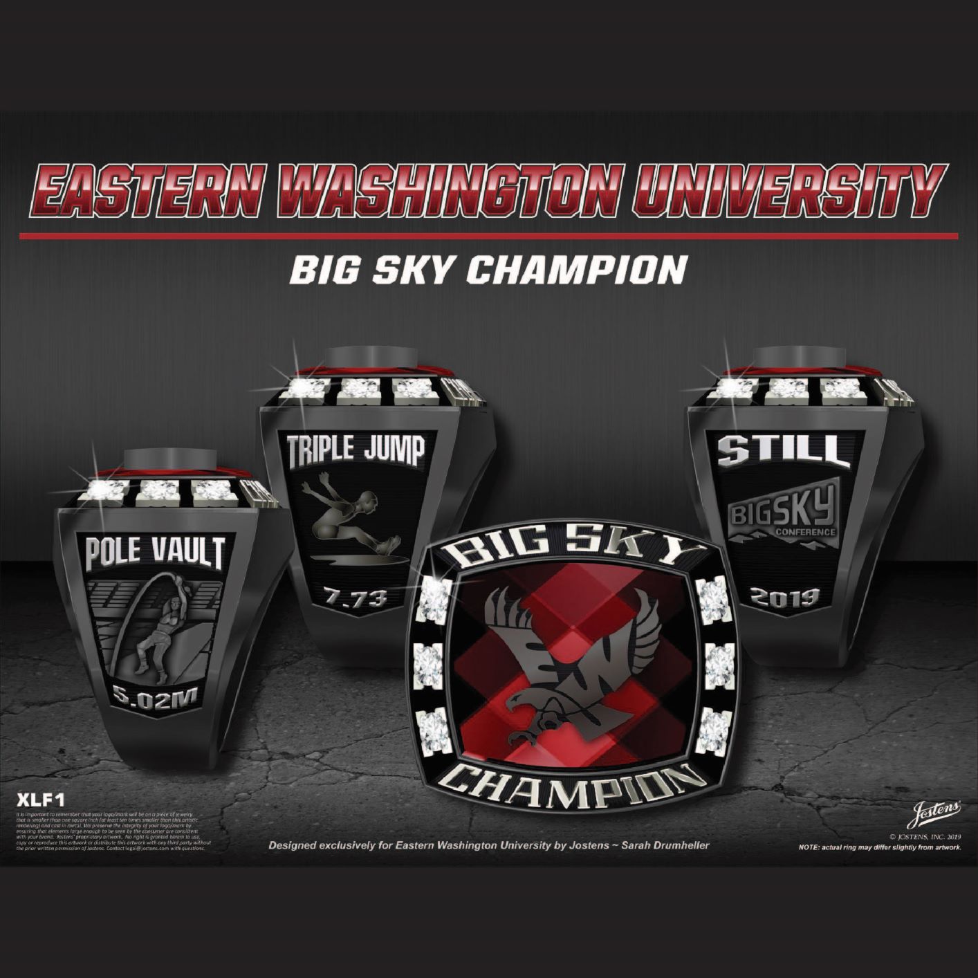 Eastern Washington University Men's Track & Field 2019 Big Sky Championship Ring