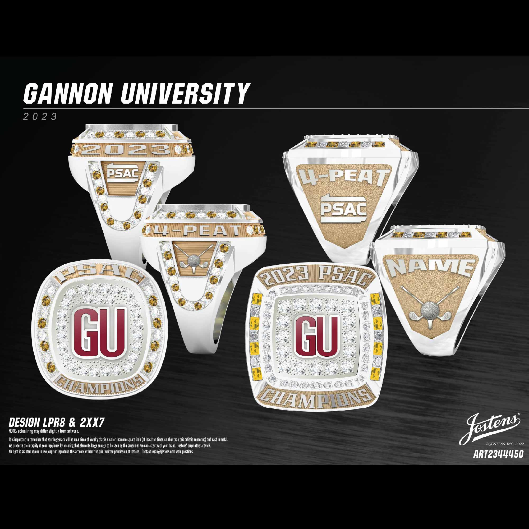 Gannon University Women's Golf 2023 PSAC Championship Ring