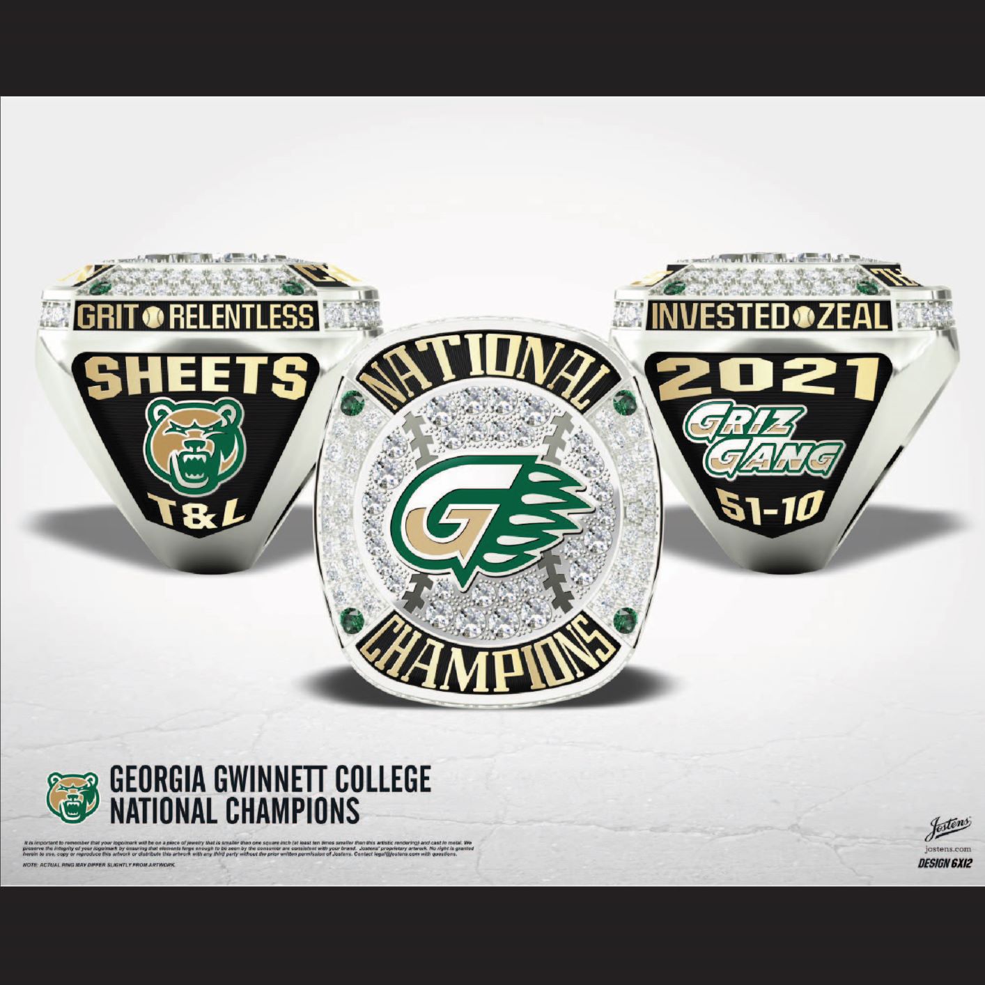 Georgia Gwinnett College Men's Baseball 2021 National Championship Ring