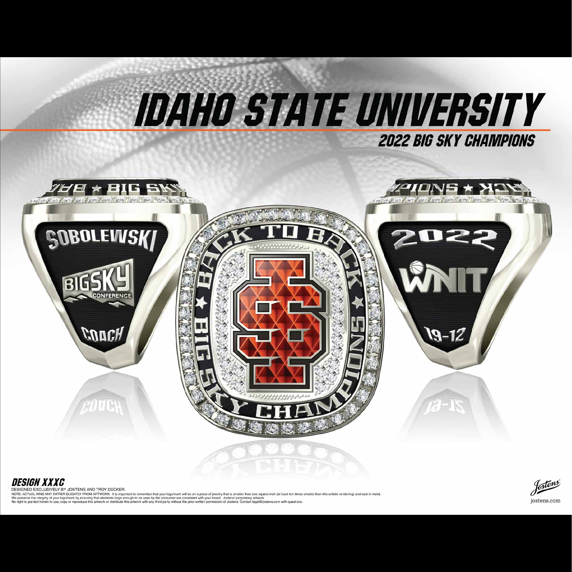 Idaho State University Women's Basketball 2022 Big Sky Championship Ring