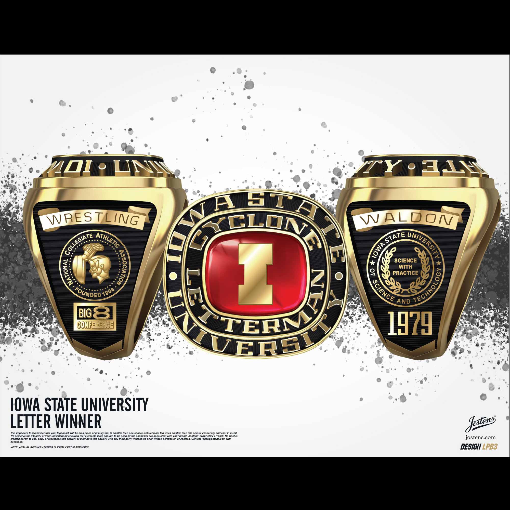 Iowa State University Men's Wrestling 1979 Letter Winner Championship Ring