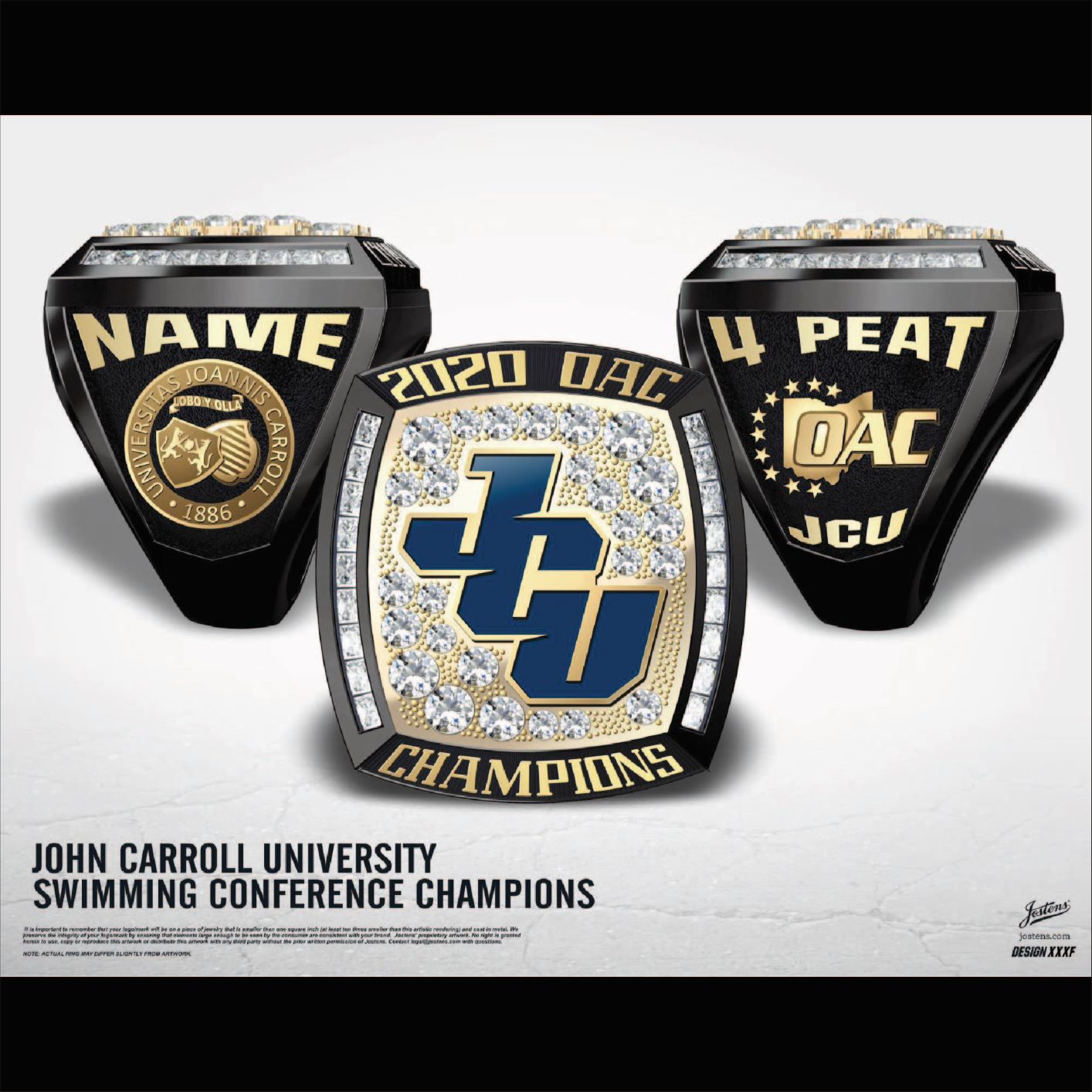 John Carroll University Men's Swimming 2020 OAC Championship Ring