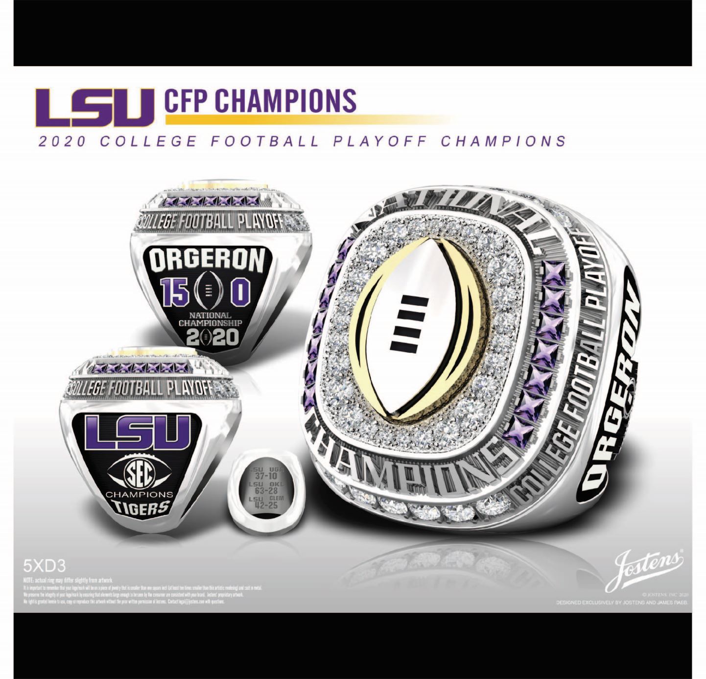 Louisiana State University Men's Football 2020 CFP Championship Ring