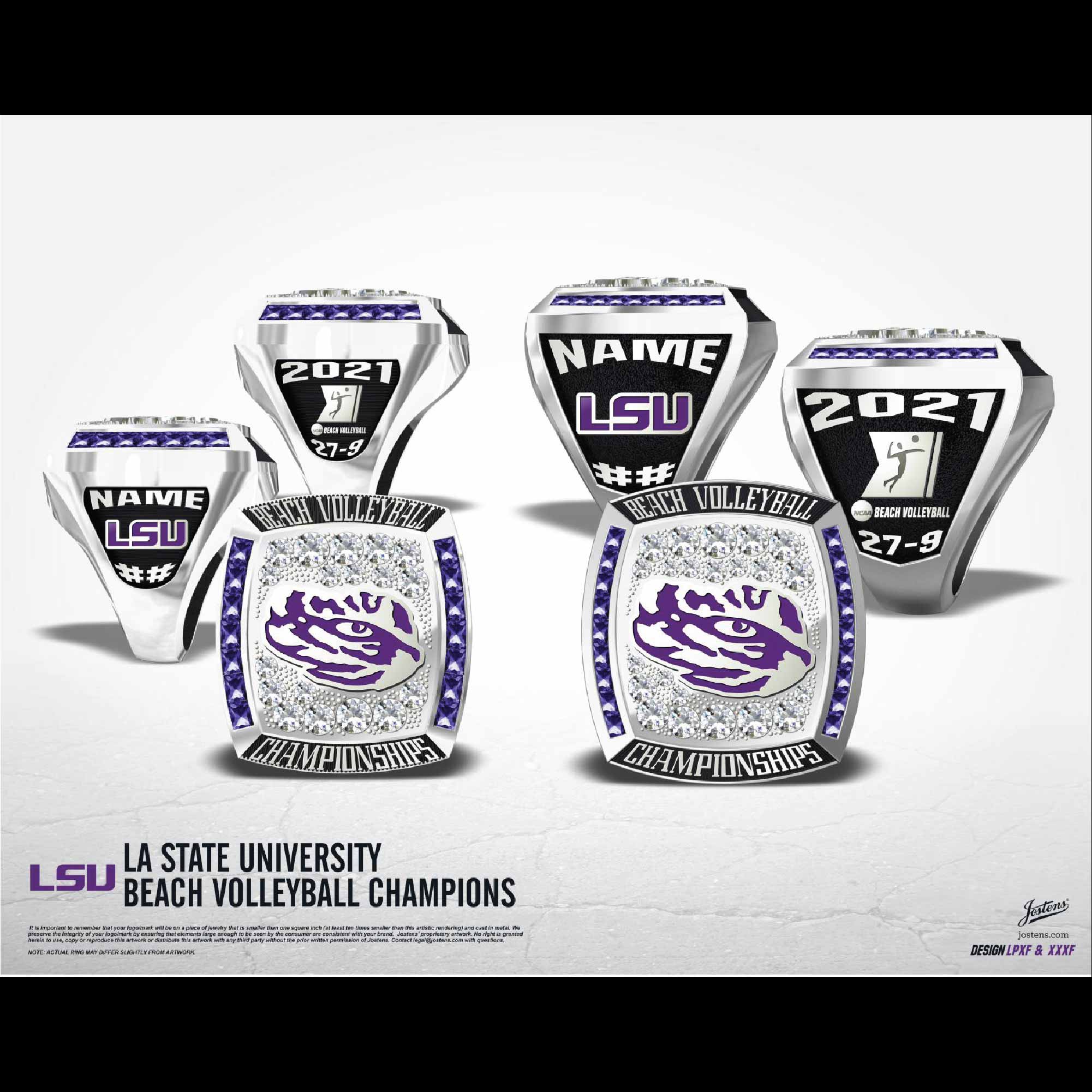 Louisiana State University Women's Beach Volleyball 2021 Beach Volleyball Championship Ring