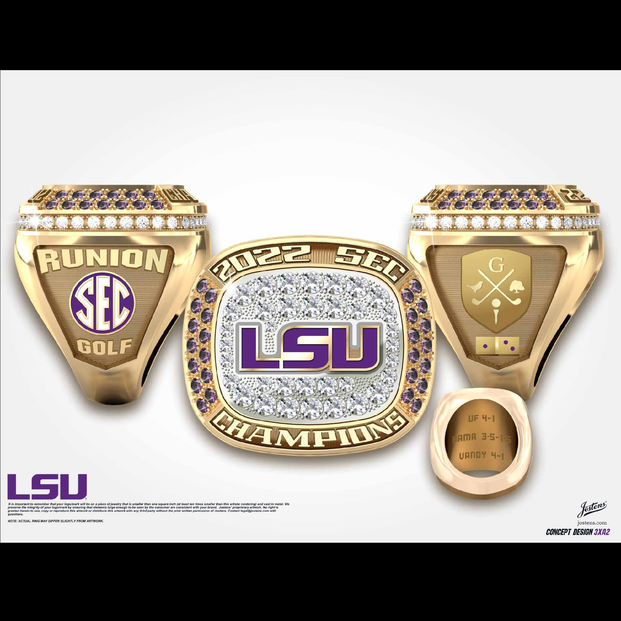 Louisiana State University Women's Golf 2022 SEC Championship Ring