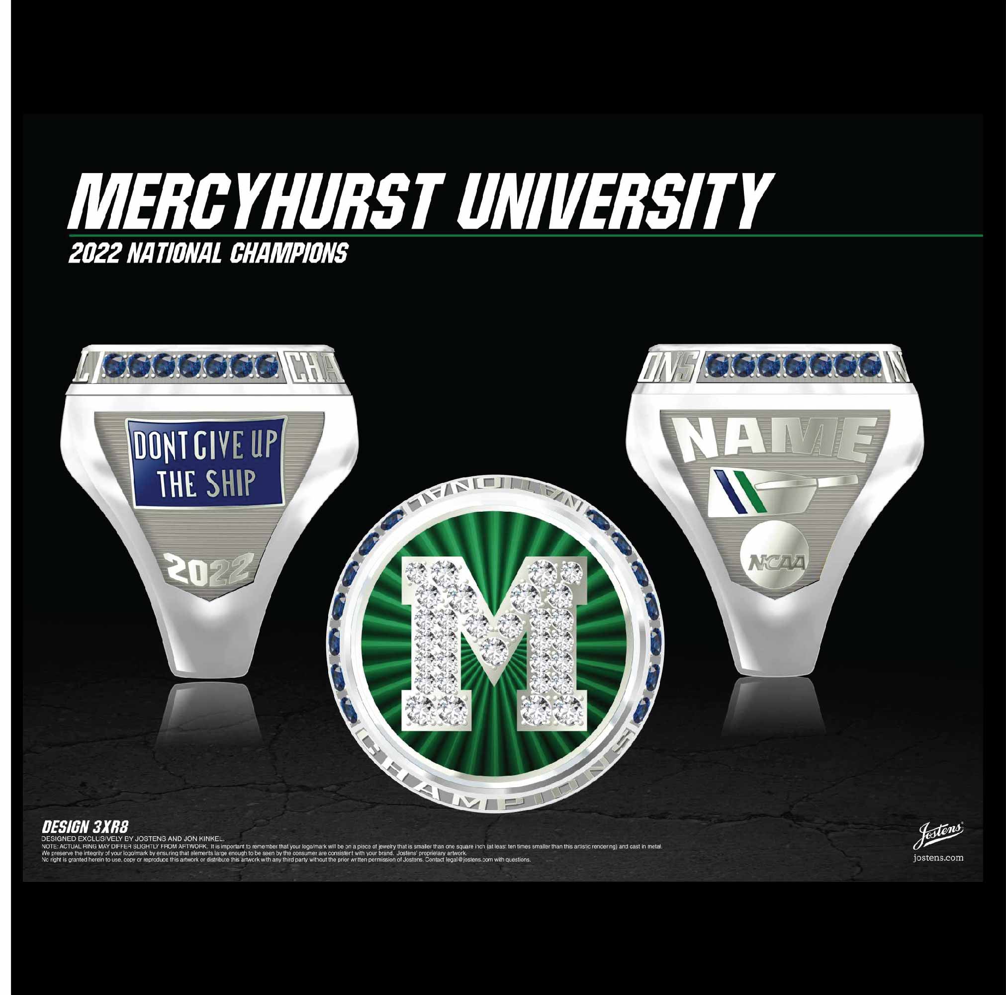 Mercyhurst University Women's Rowing 2022 National Championship Ring