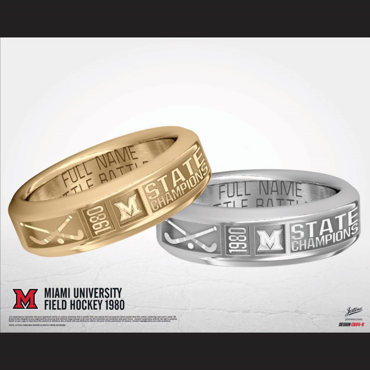 Miami University Women's Field Hockey 1980 State Championship Ring