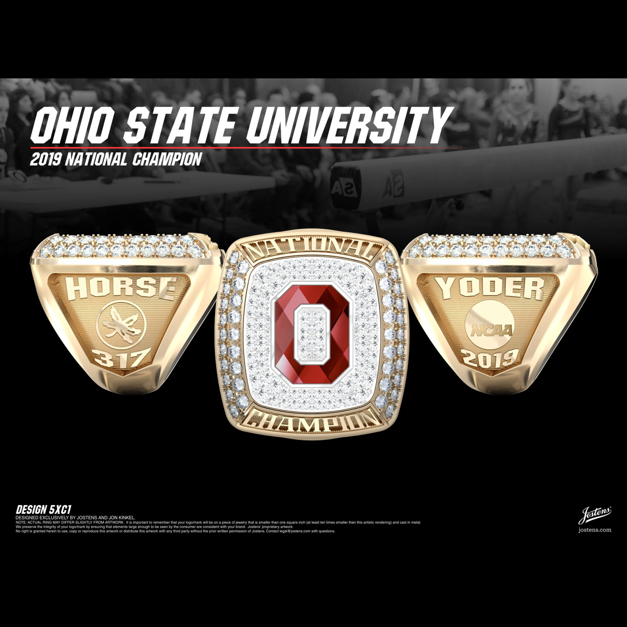 Ohio State University Men's Gymnastics 2019 National Championship Ring