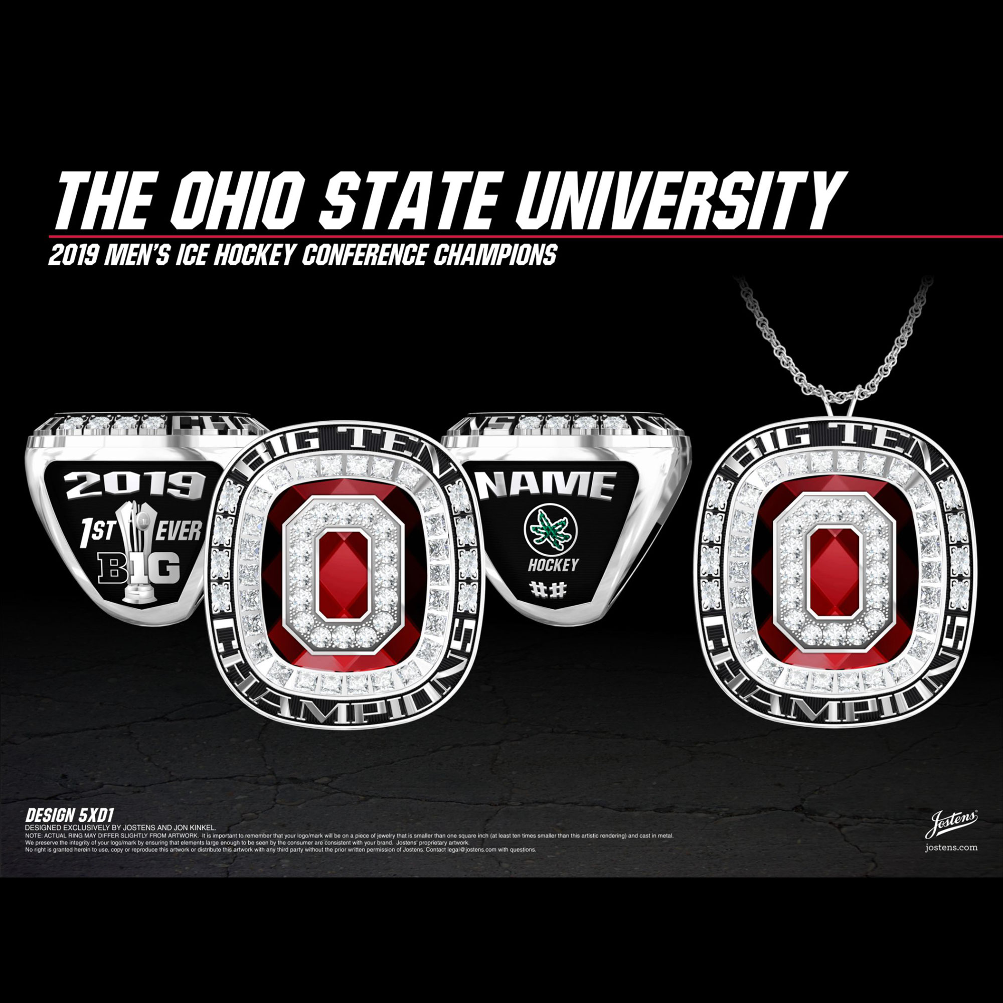 Ohio State University Men's Ice Hockey 2019 Big Ten Championship Ring