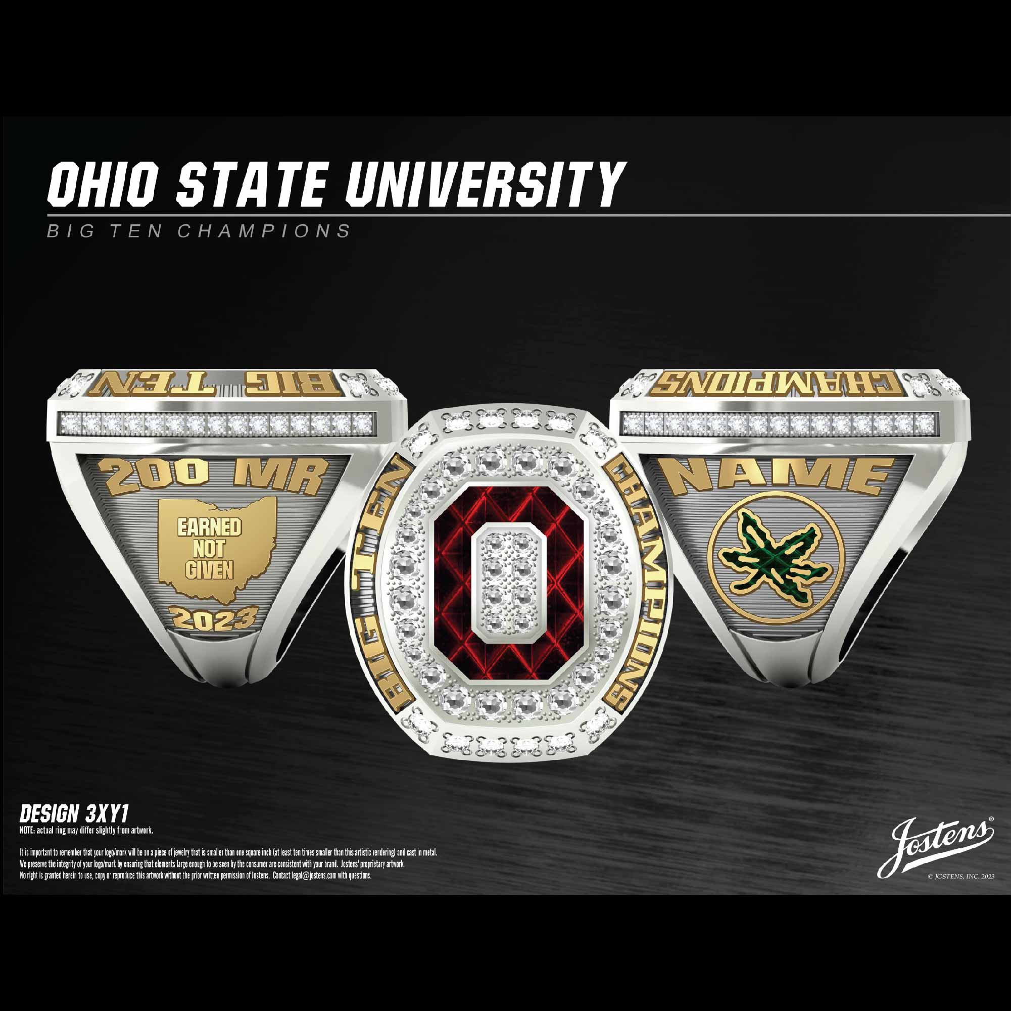 Ohio State University Men's Swimming & Diving 2023 Big Ten Championship Ring