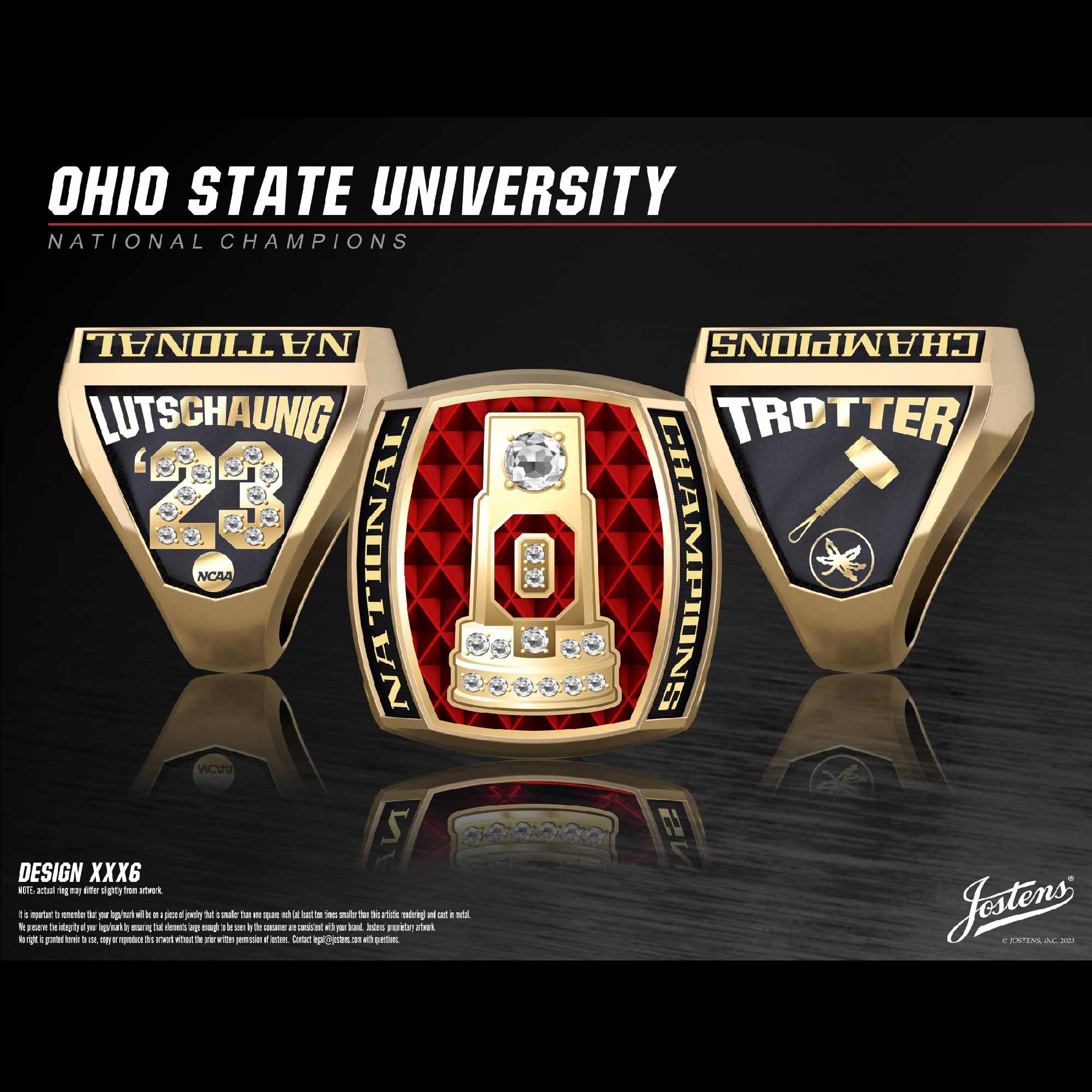 Ohio State University Men's Tennis 2023 National Championship Ring