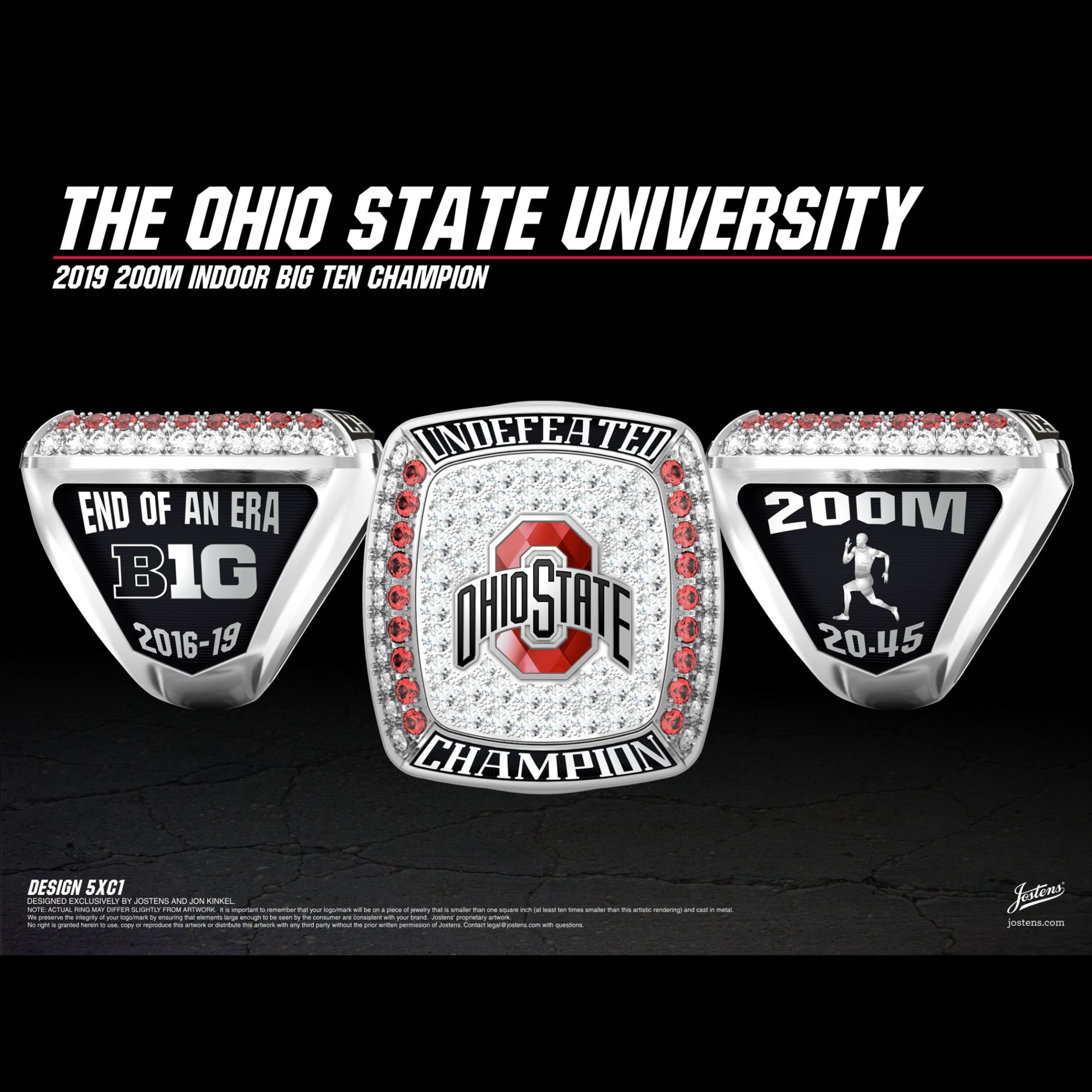 Ohio State University Men's Track & Field 2019 Big Ten Championship Ring