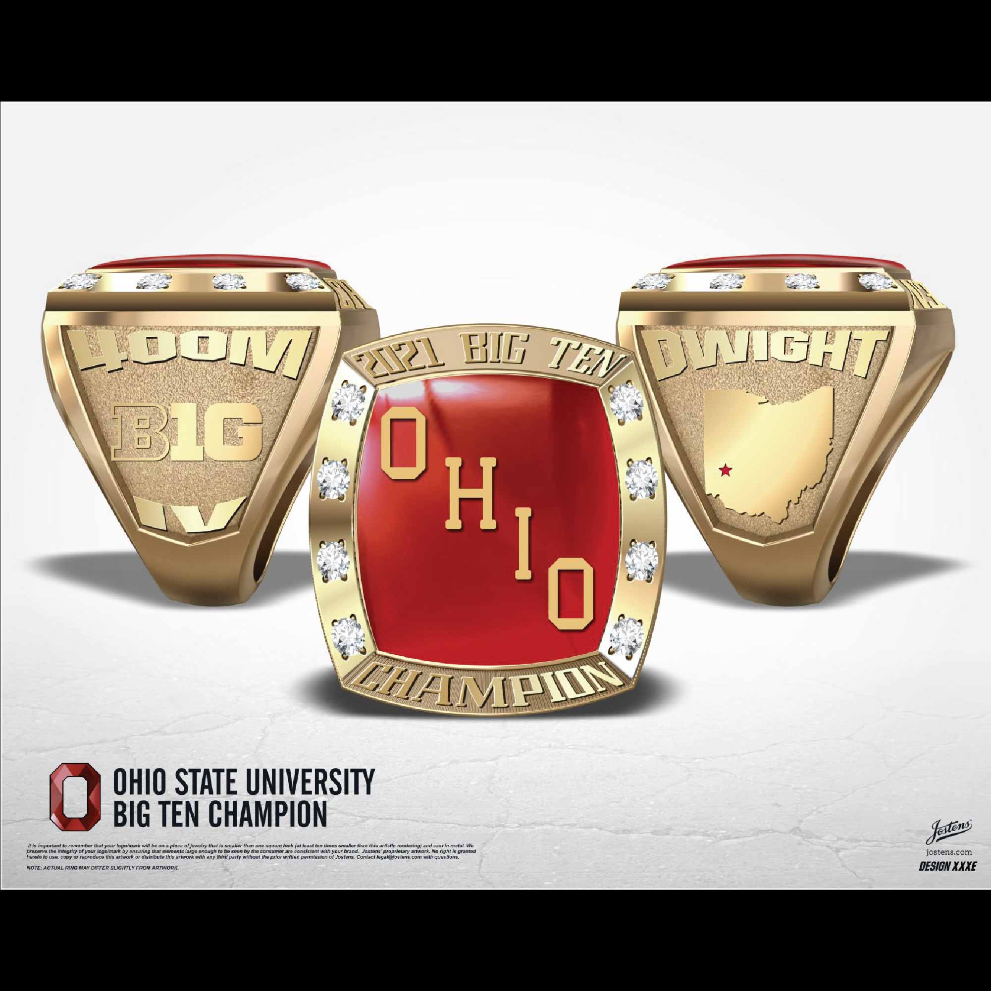 Ohio State University Men's Track & Field 2021 Big Ten Championship Ring