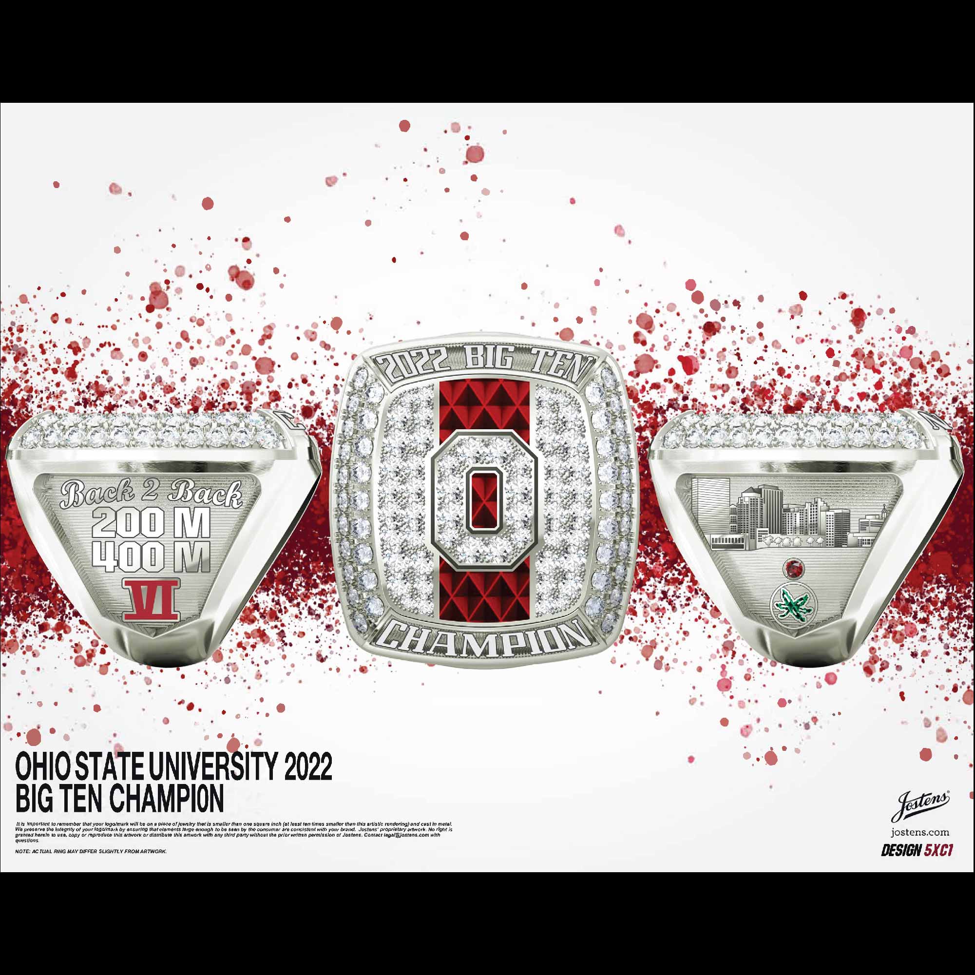 Ohio State University Men's Track And Field 2022 Big Ten Championship Ring