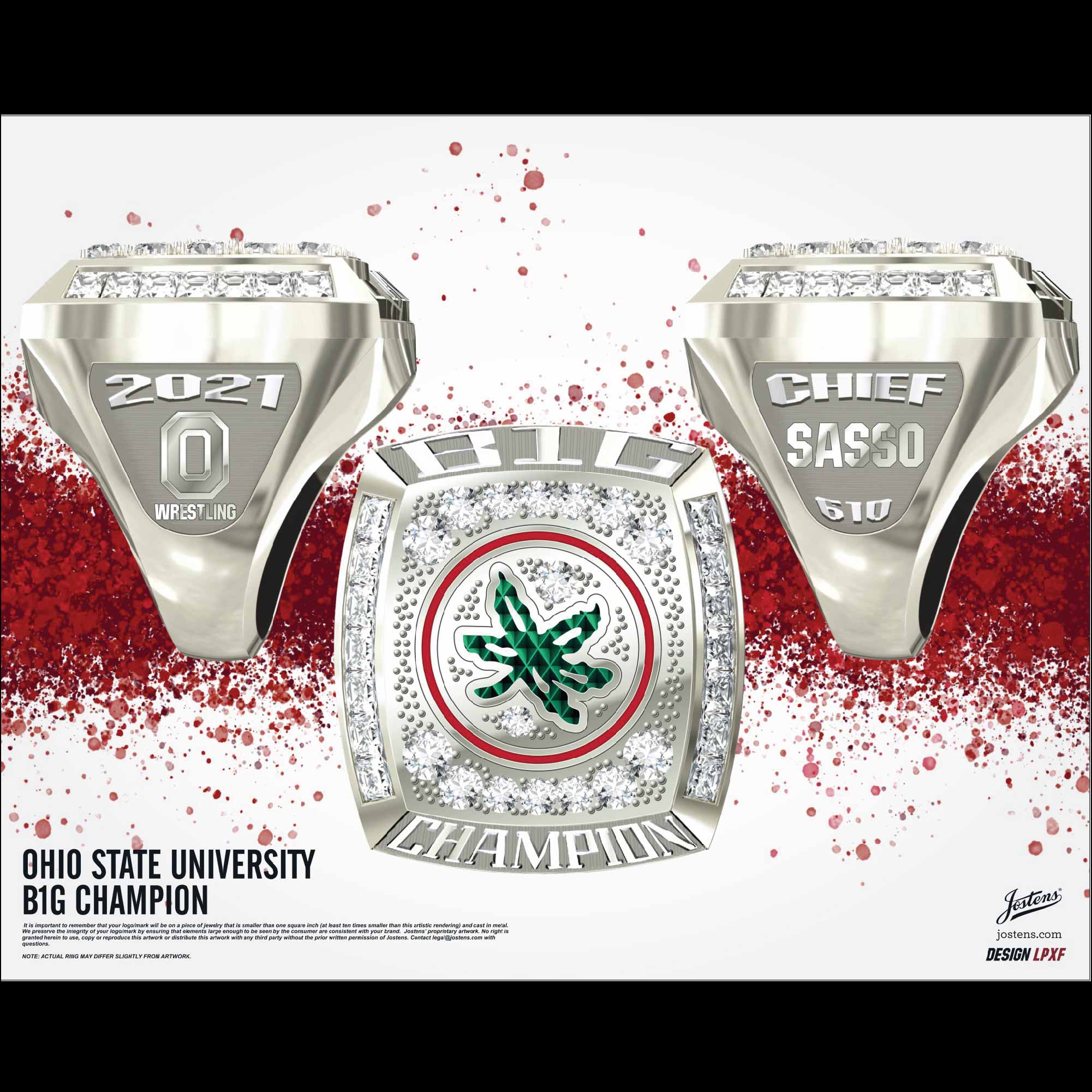 Ohio State University Men's Wrestling 2021 Big 10 Championship Ring