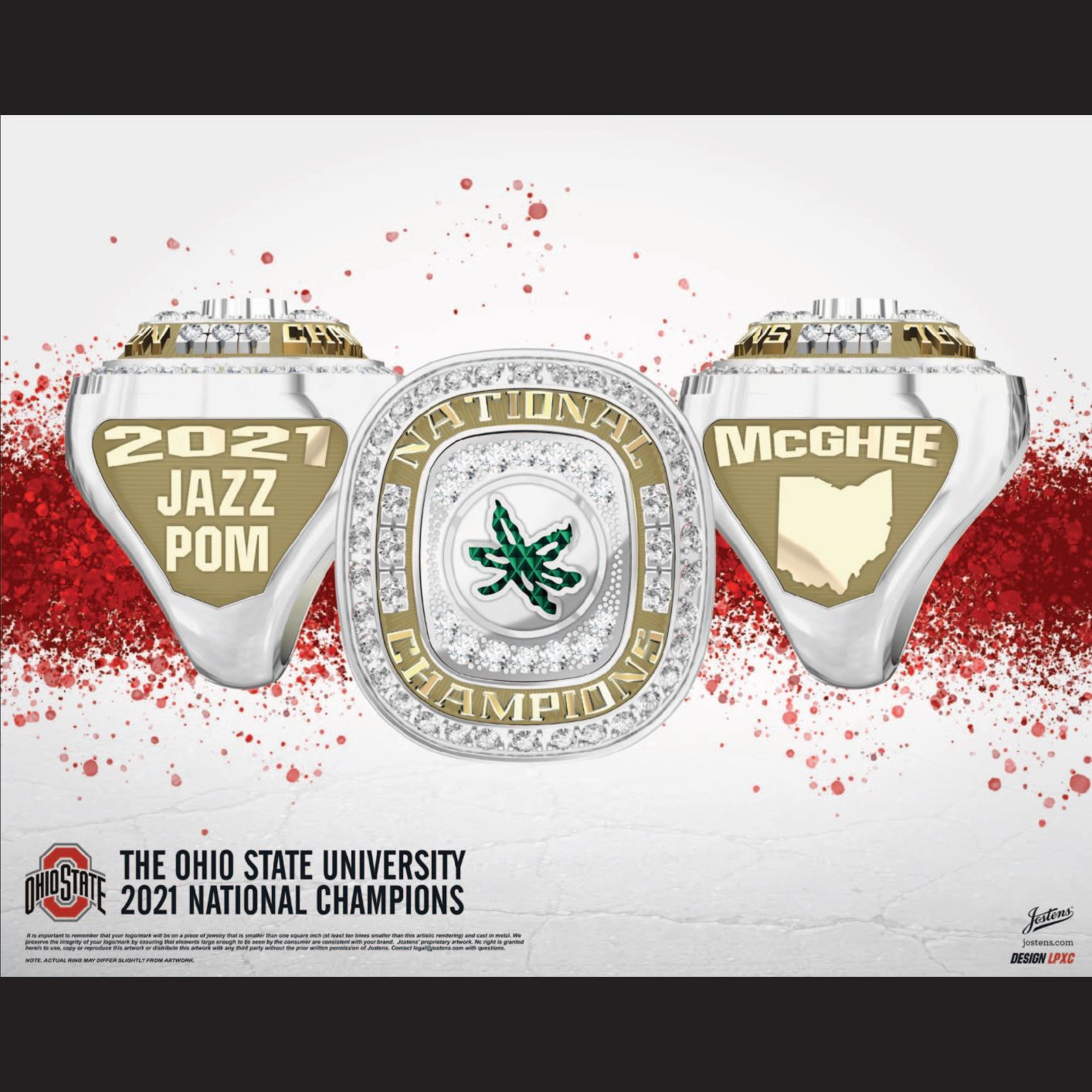 Ohio State University Women's Dance 2021 National Championship Ring