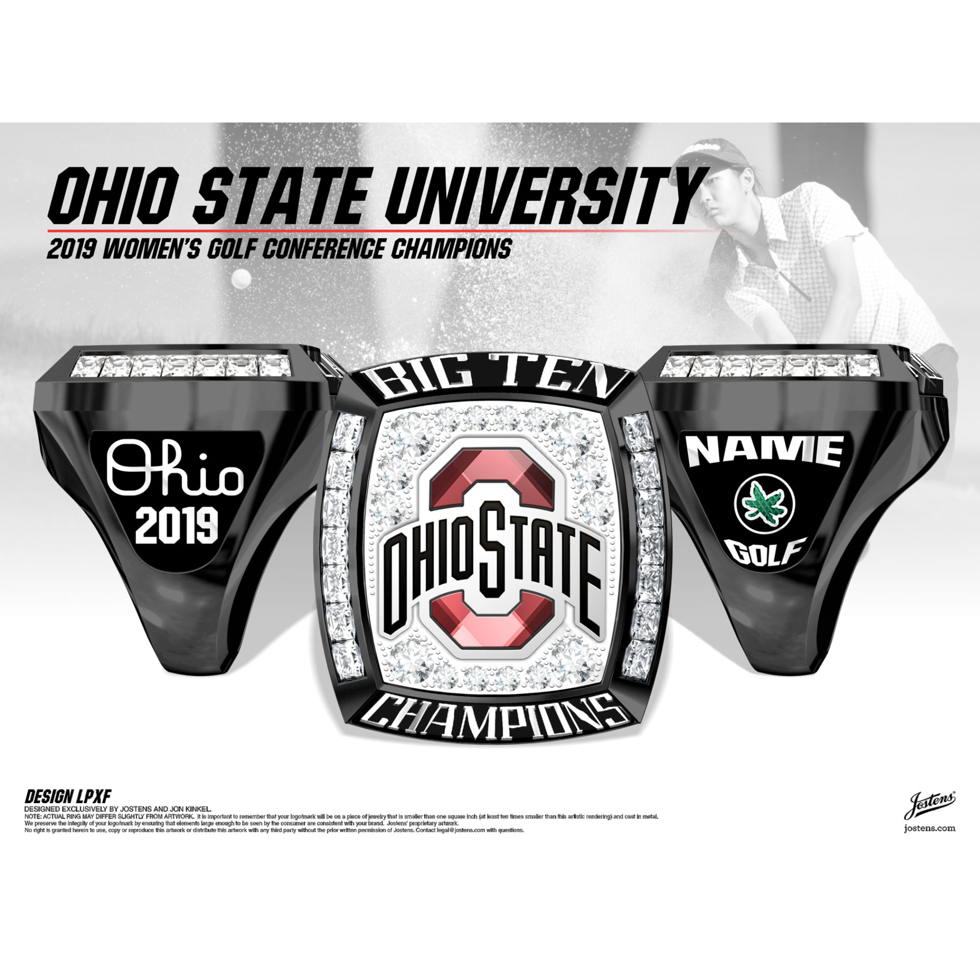 Ohio State University Women's Golf 2019 Big Ten Championship Ring