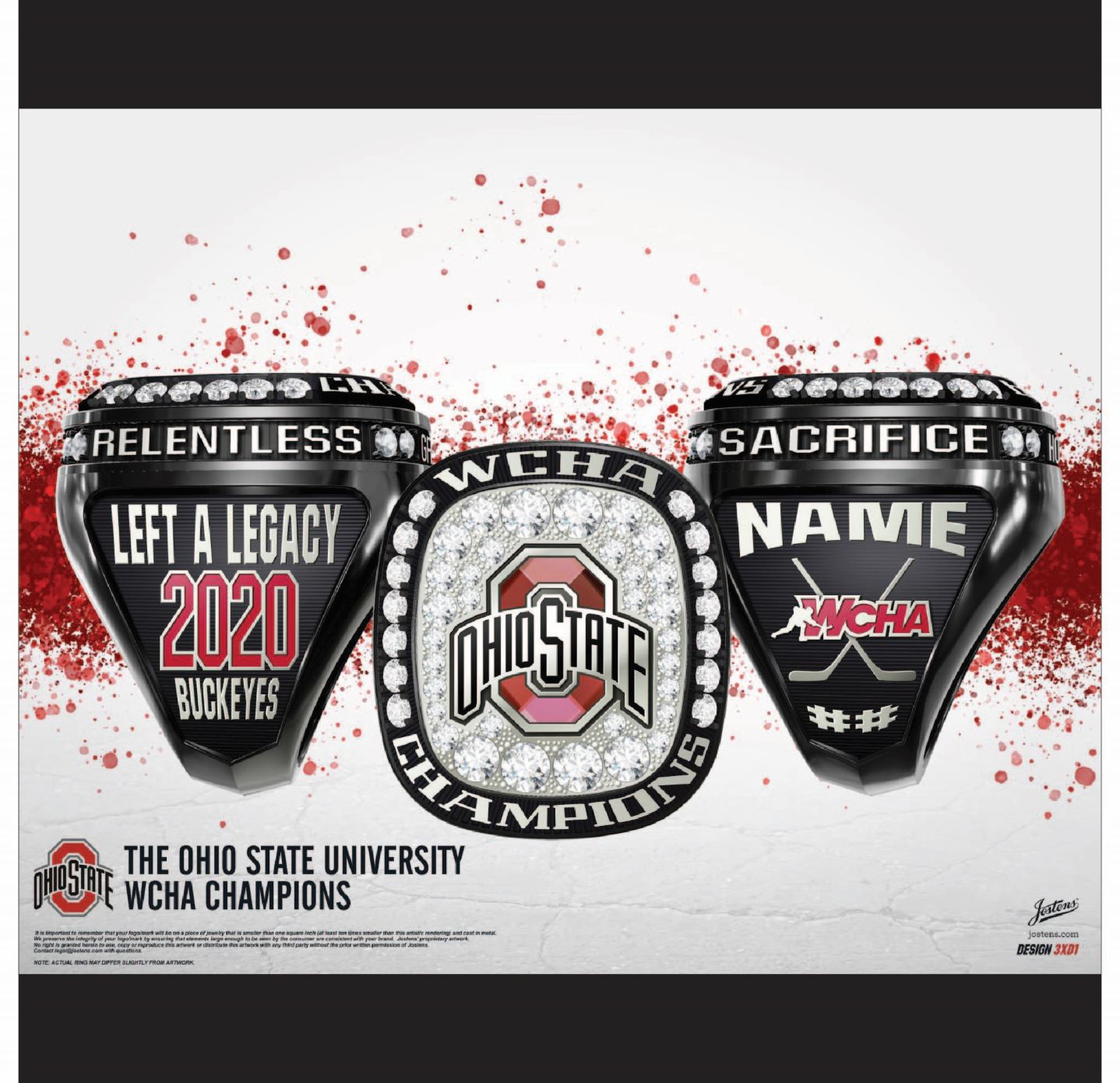 Ohio State University Women's Hockey 2020 WCHA Championship Ring