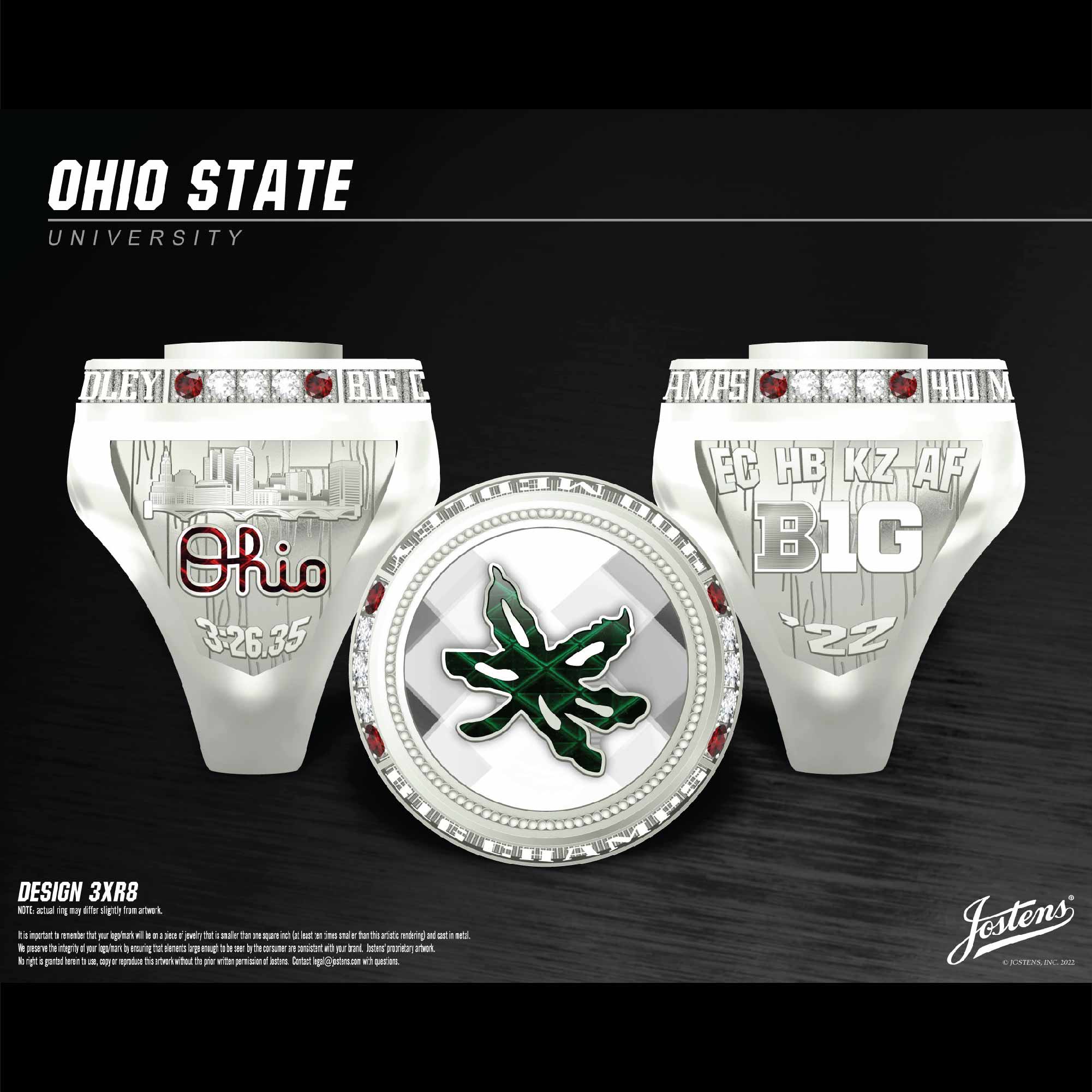 Ohio State University Women's Swimming & Diving 2022 400 Medley Championship Ring