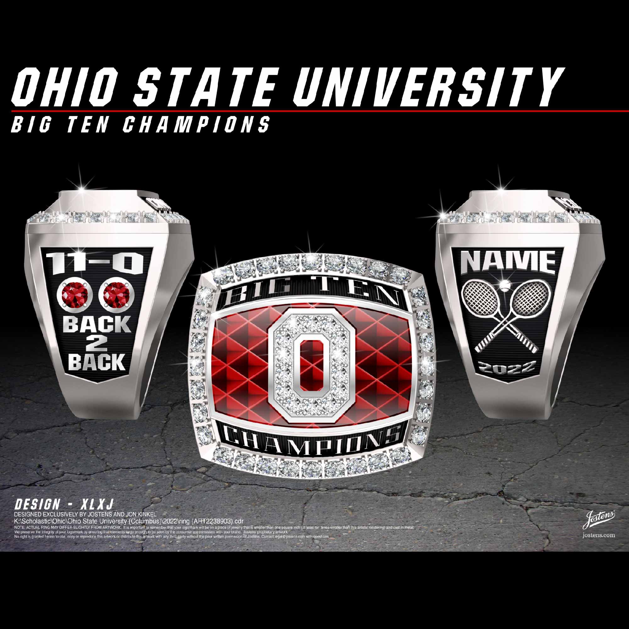 Ohio State University Women's Tennis 2022 Big Ten Championship Ring