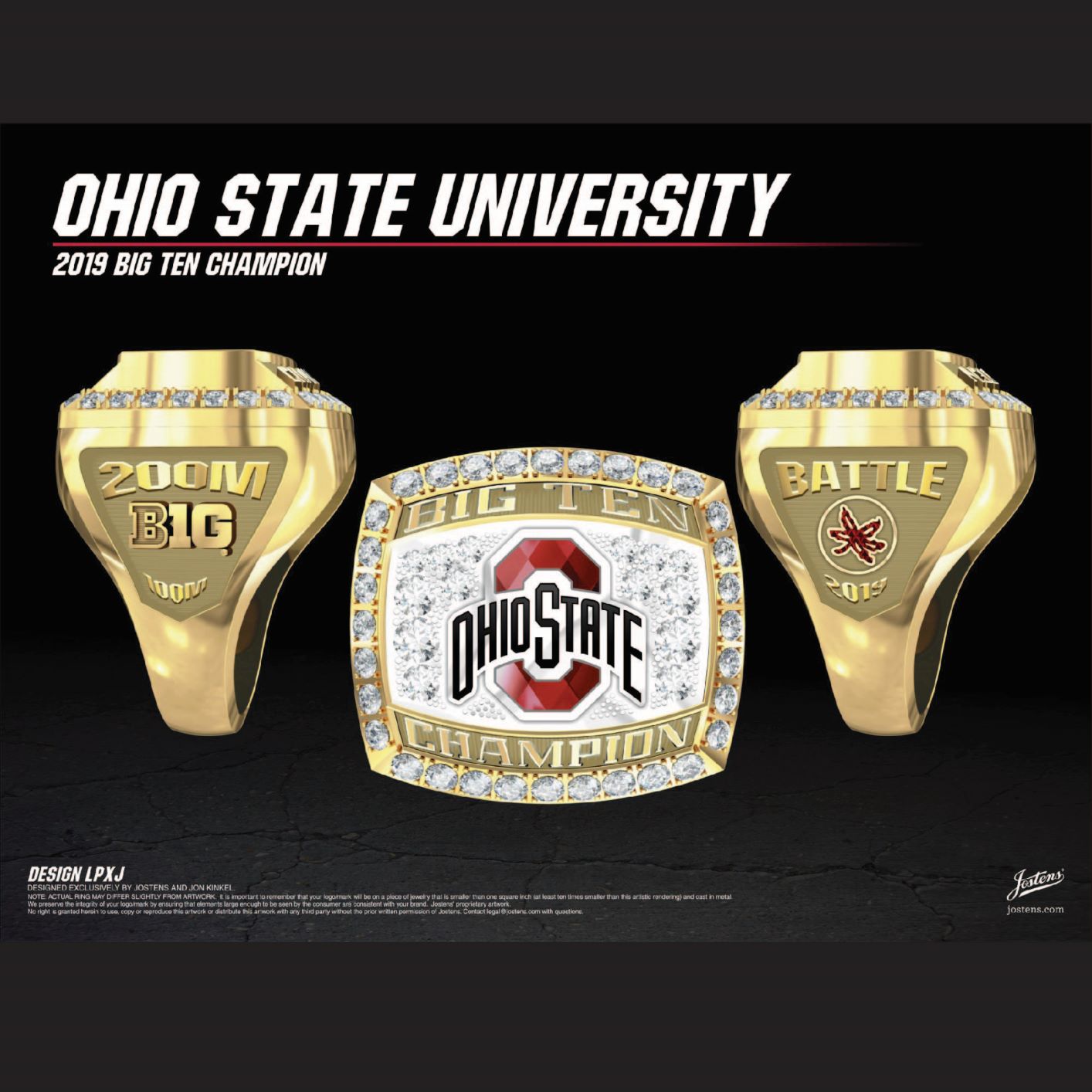 Ohio State University Women's Track & Field 2019 Big Ten Championship Ring