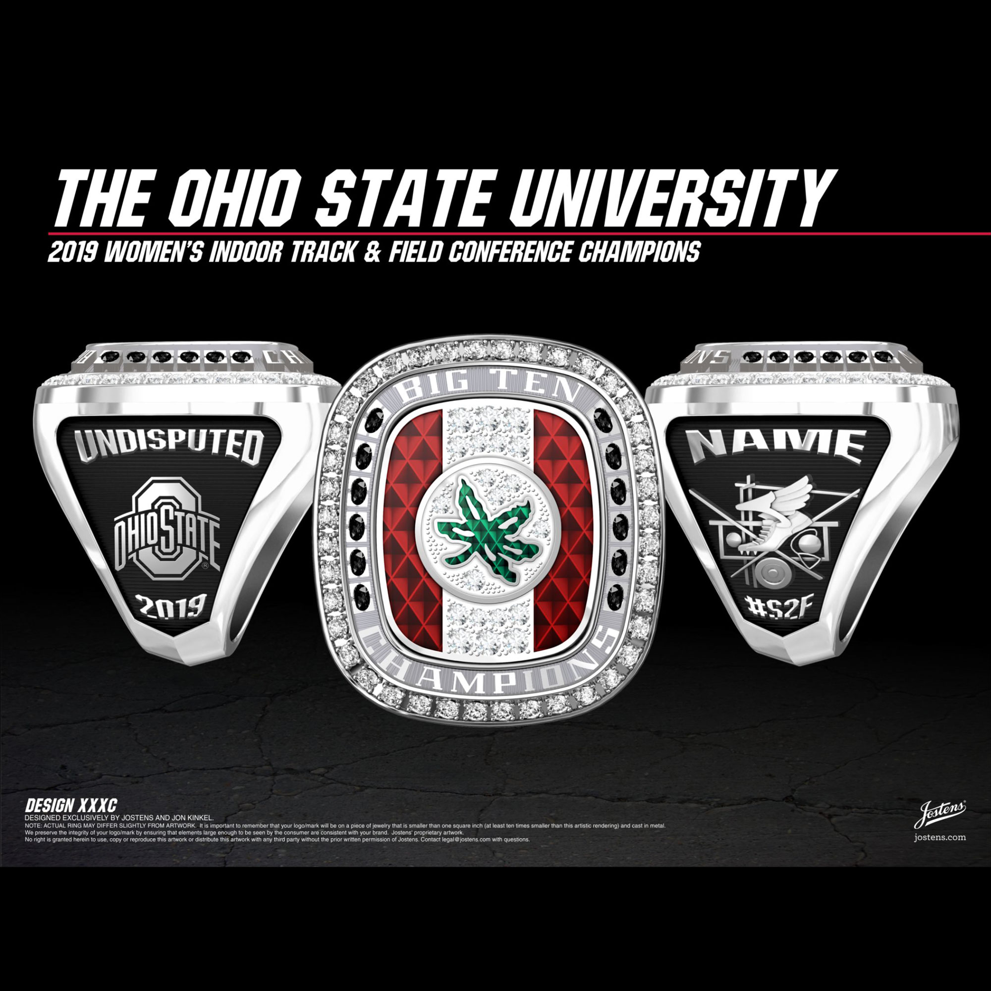 Ohio State University Women's Track & Field 2019 Big Ten Championship Ring