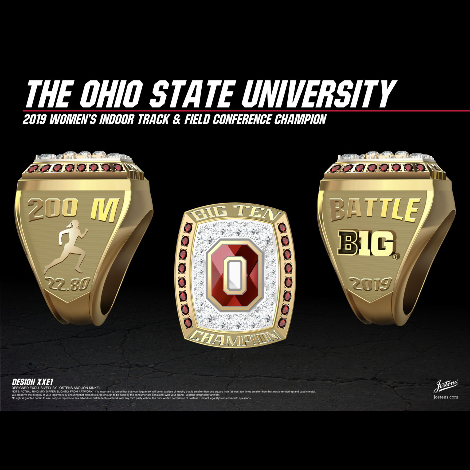 Ohio State University Women's Track & Field 2019 Big Ten Championship Ring