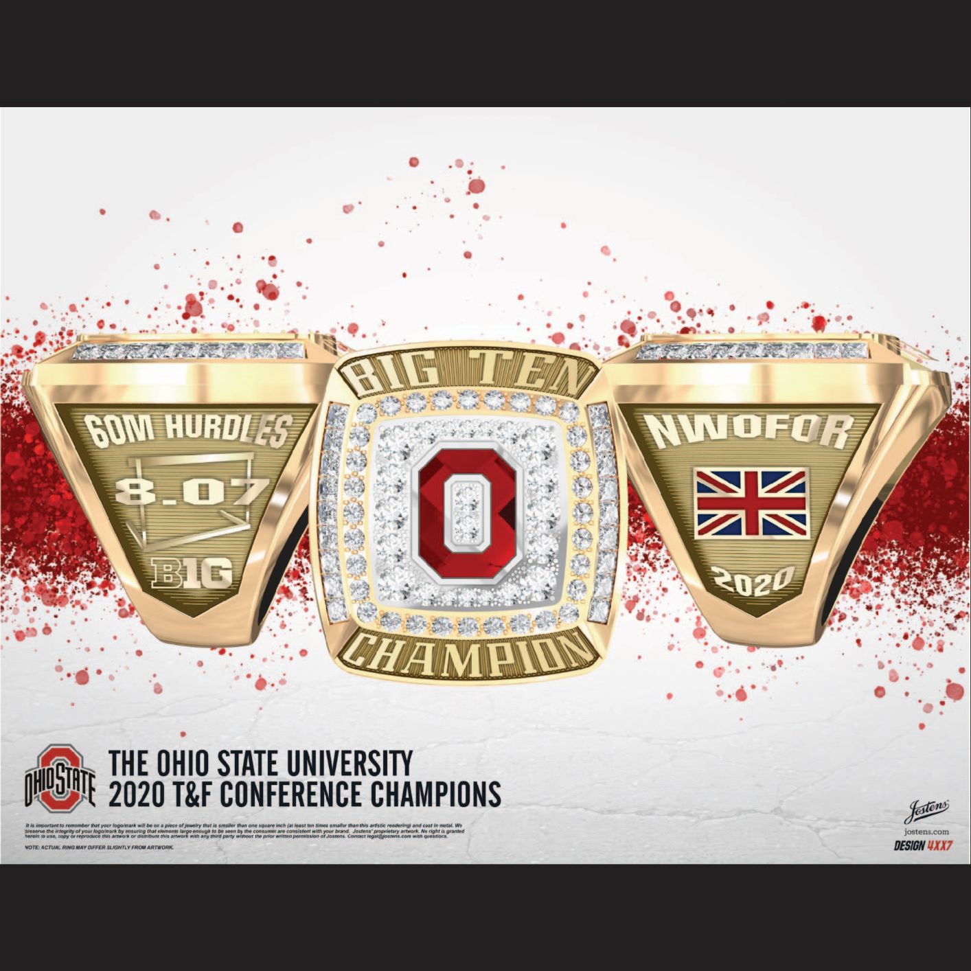 Ohio State University Women's Track & Field 2020 Big Ten Championship Ring