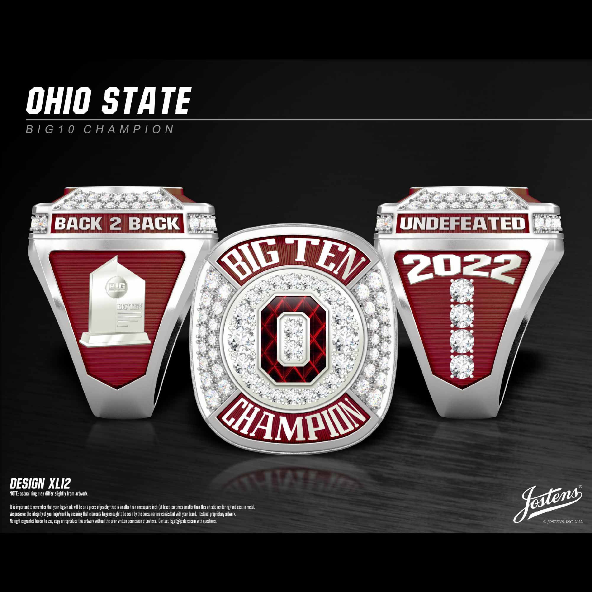 Ohio State University Women's Track & Field 2022 Big Ten Championship Ring