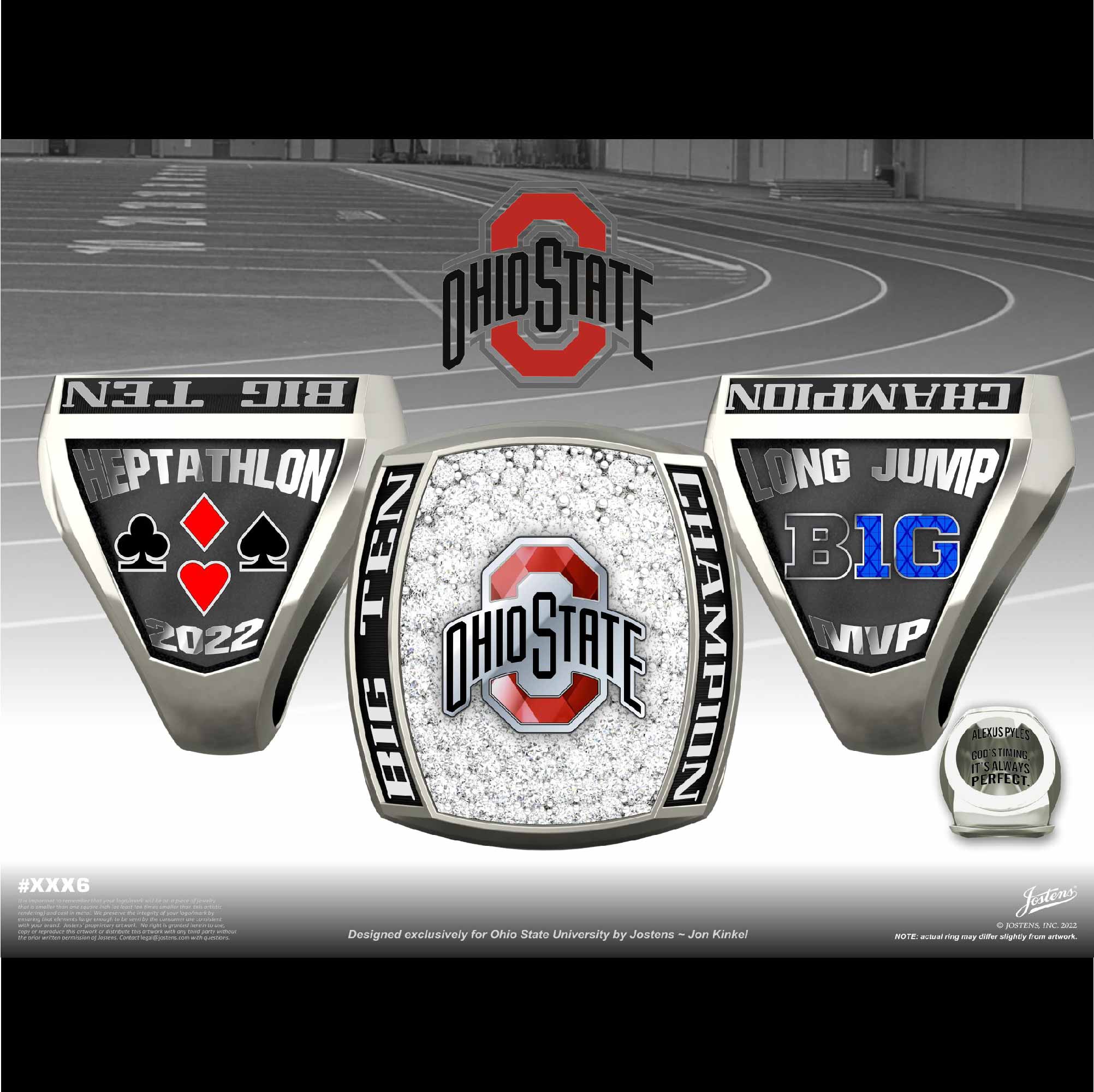 Ohio State University Women's Track & Field 2022 Big Ten Championship Ring