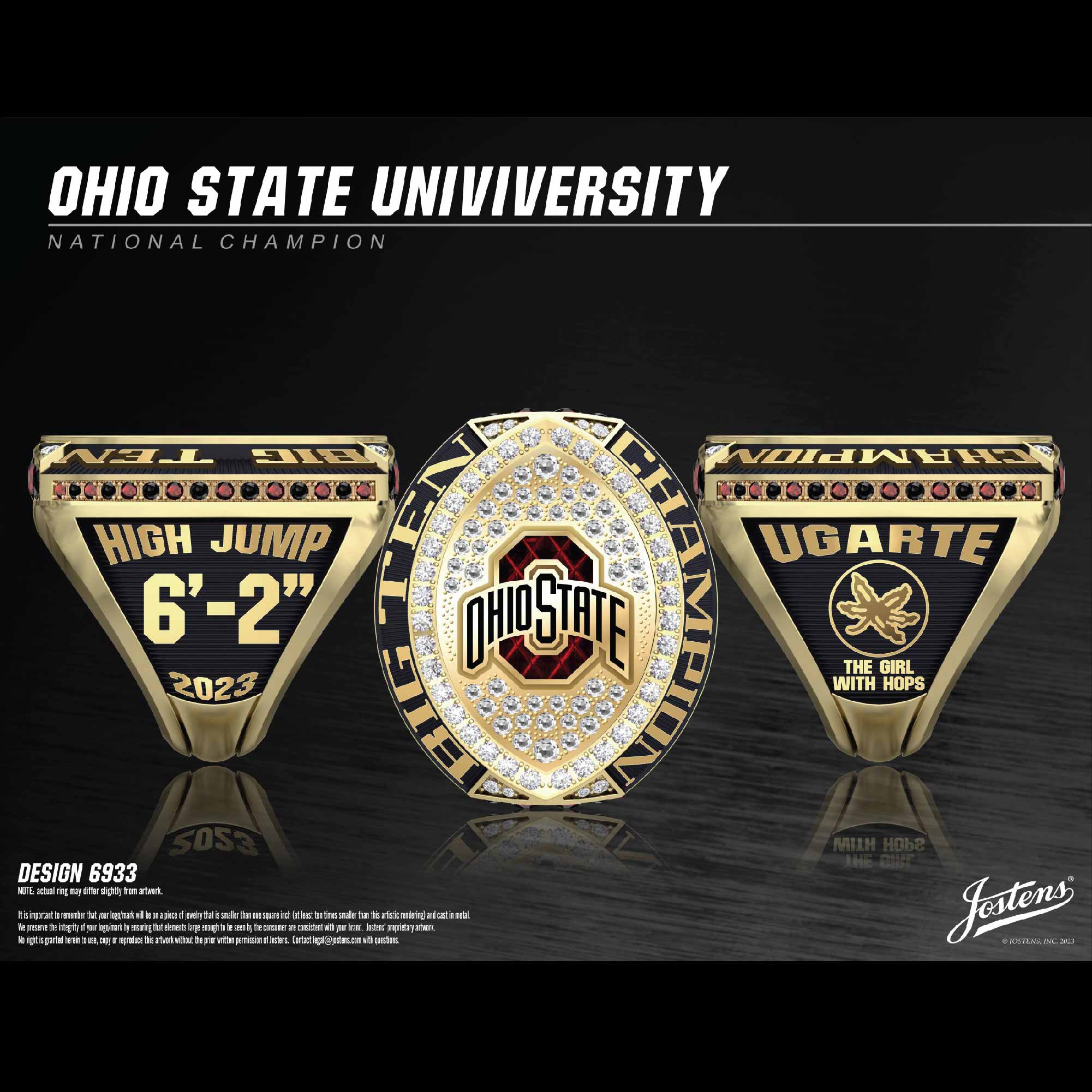 Ohio State University Women's Track & Field 2023 National Championship Ring