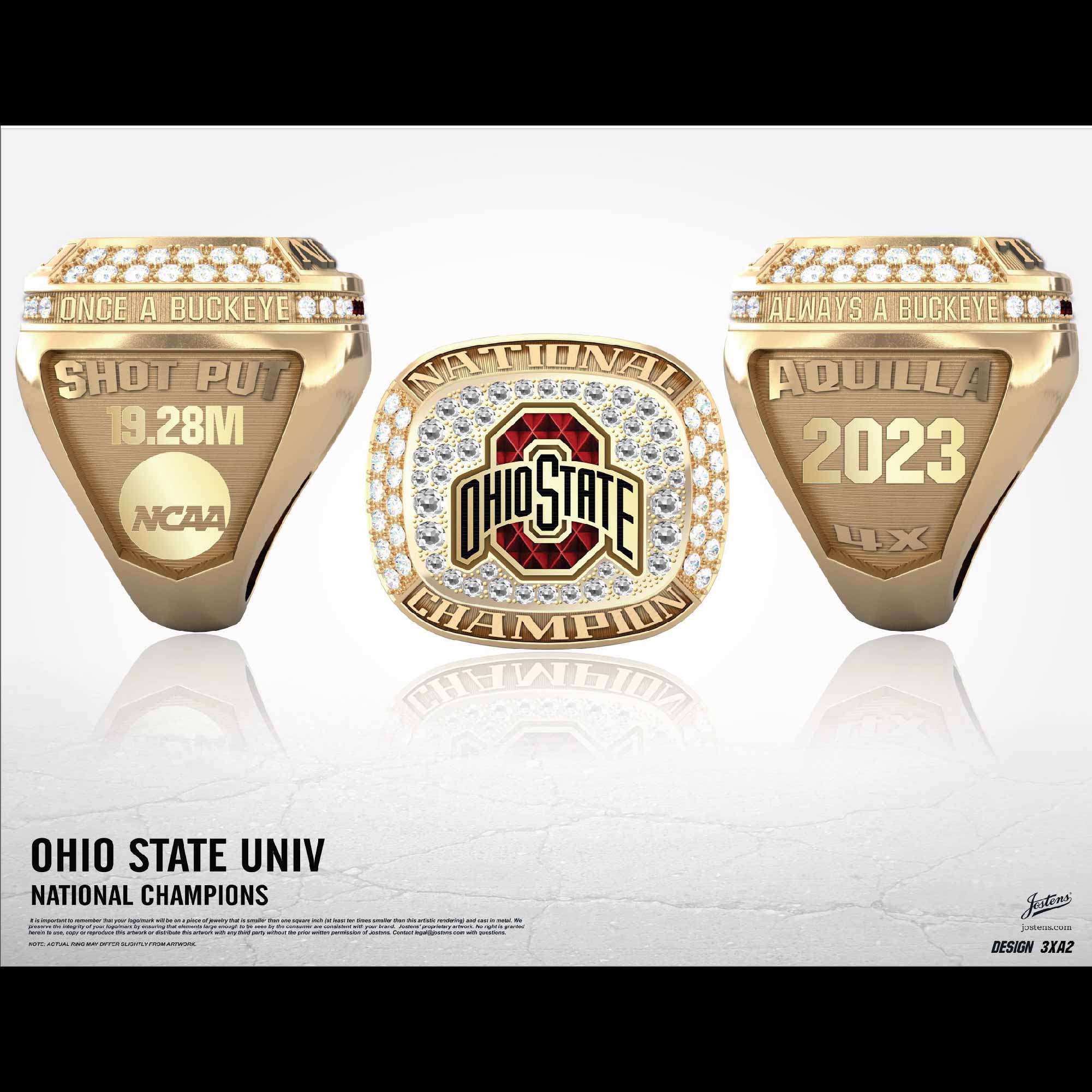 Ohio State University Women's Track & Field  2023 National Championship Ring