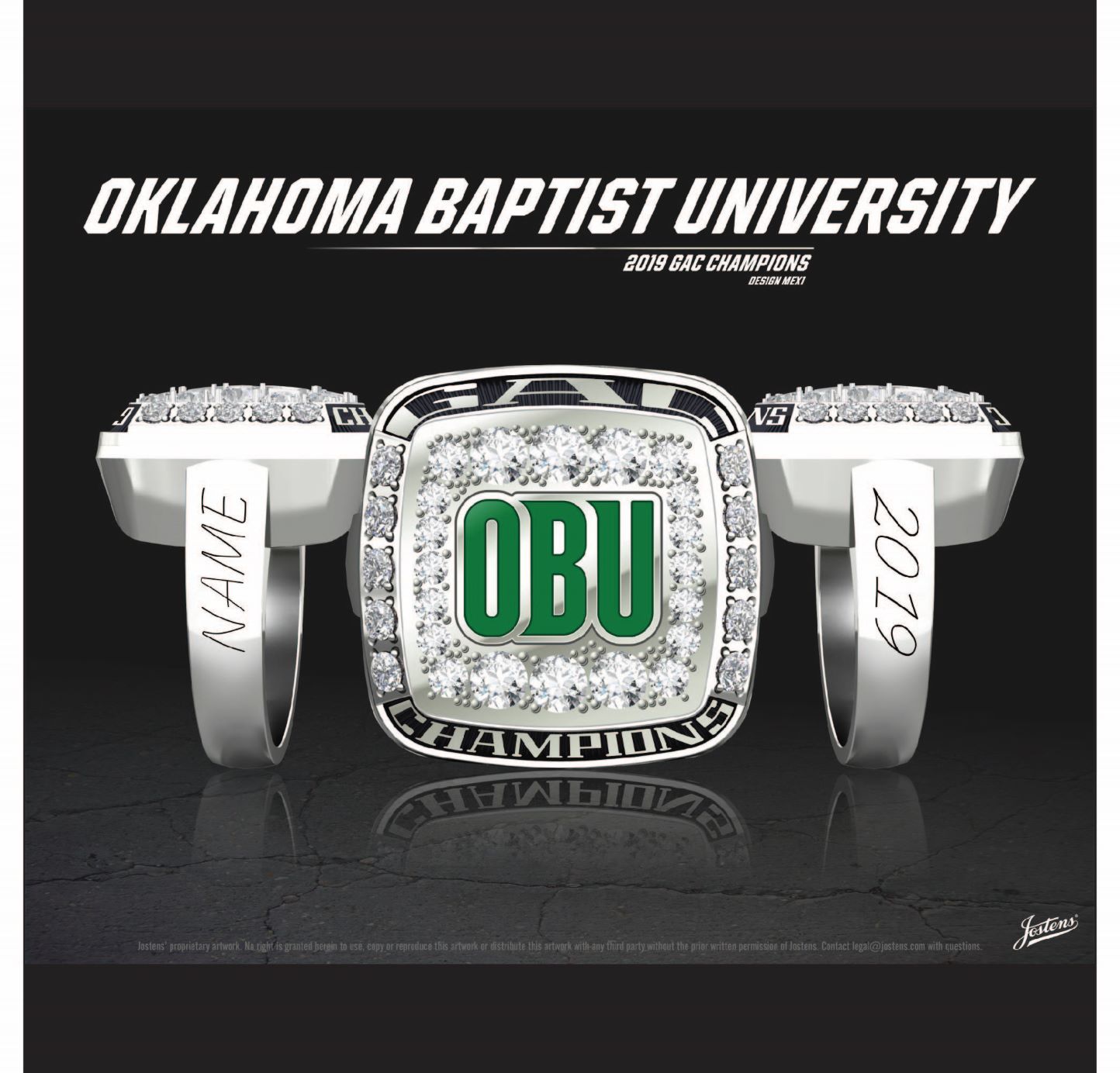 Oklahoma Baptist University Women's Volleyball 2019 GAC Championship Ring