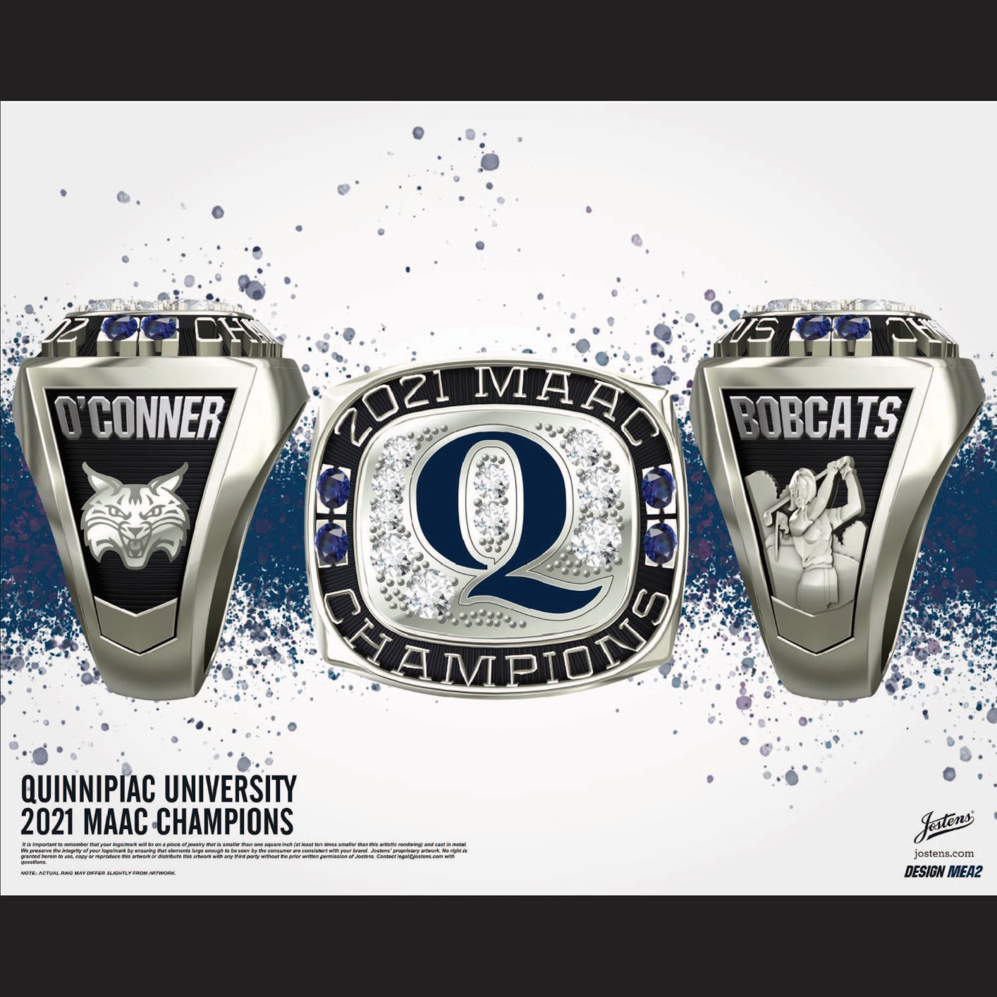 Quinnipiac University Women's Golf 2021 MAAC Championship Ring