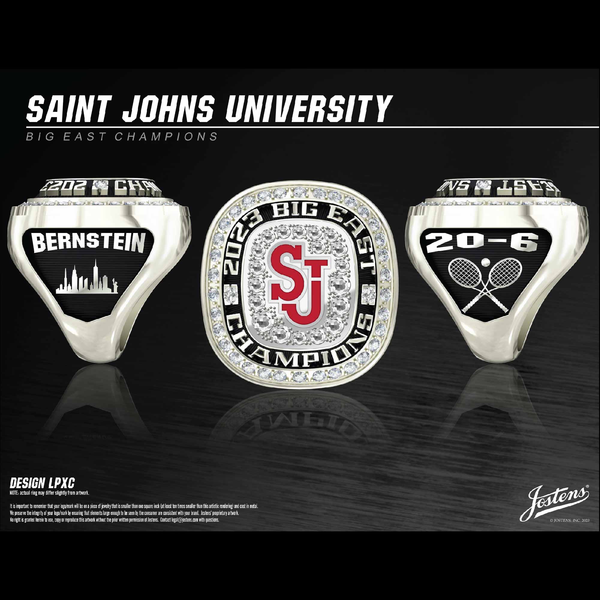 Saint John's University Men's Tennis 2023 Big East Championship Ring