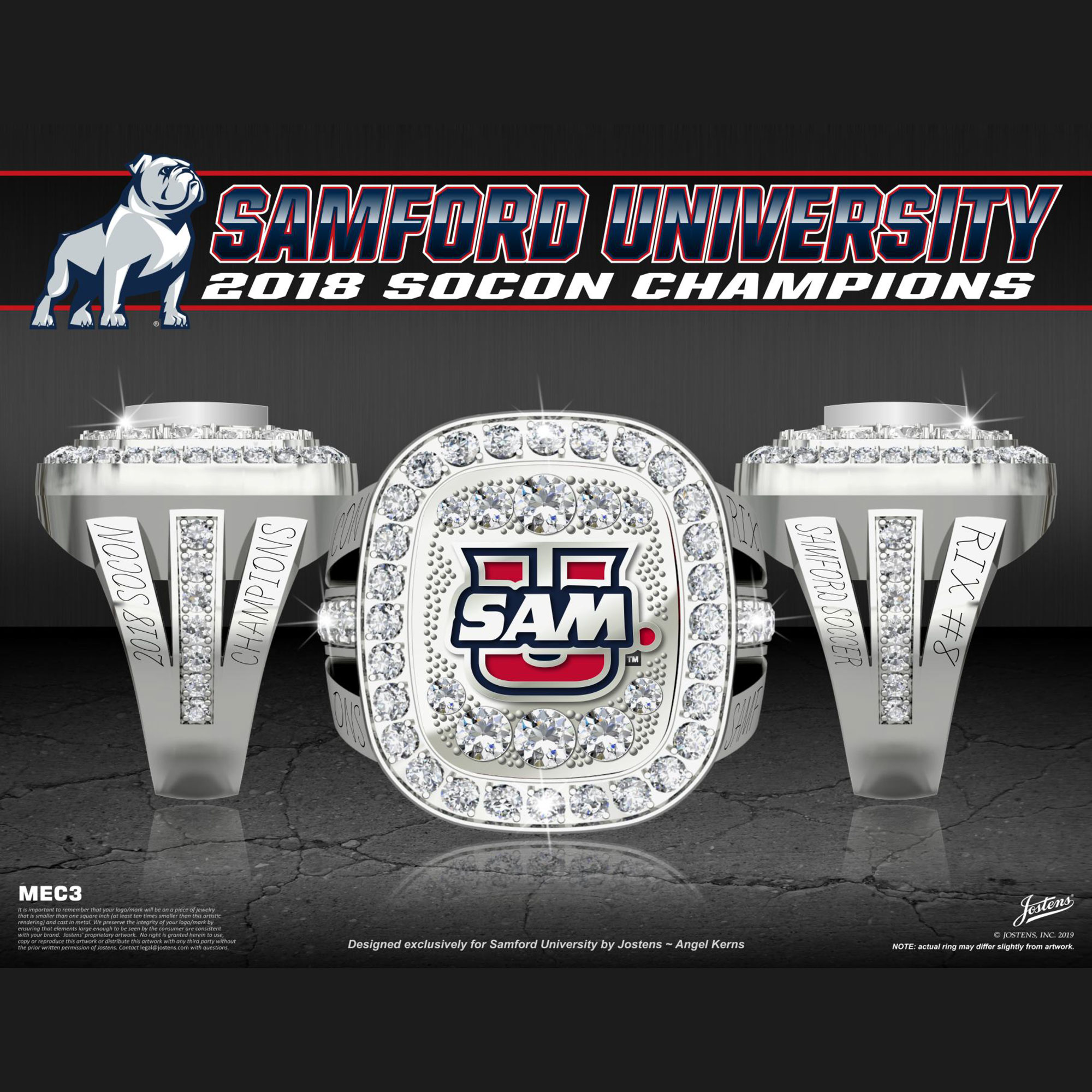 Samford University Women's Soccer 2018 SoCon Championship Ring