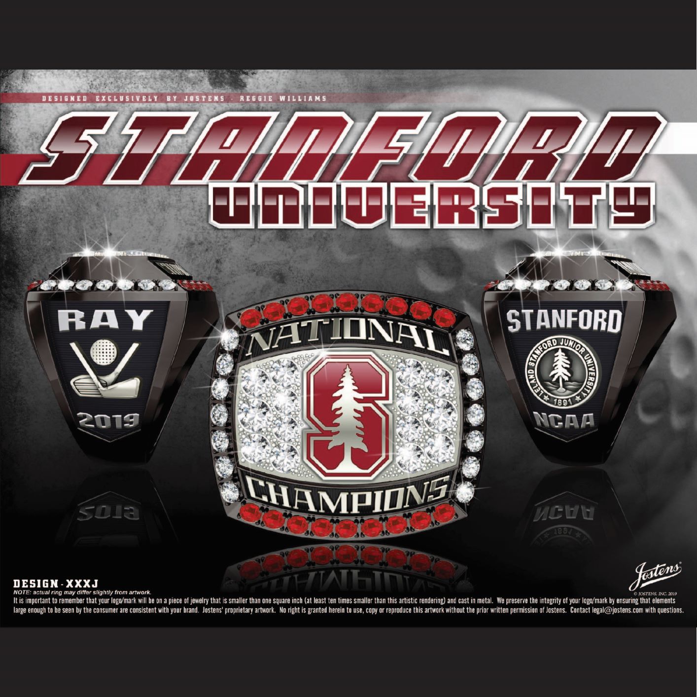 Stanford University Men's Golf 2019 National Championship Ring