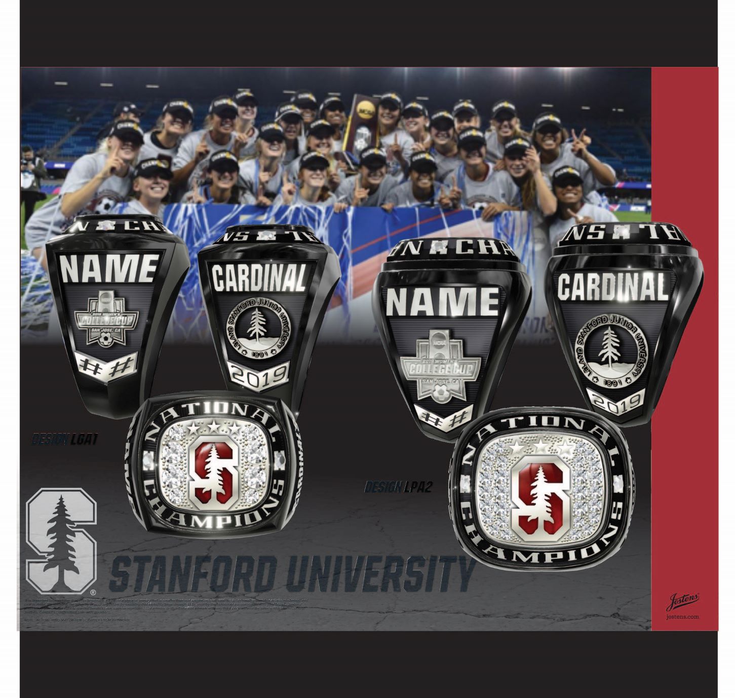 Stanford University Women's Soccer 2019 National Championship Ring