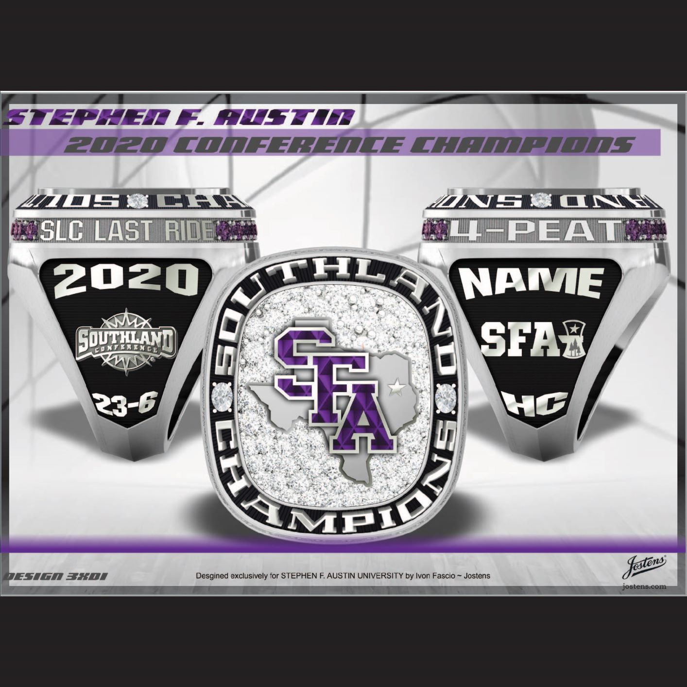 Stephen F. Austin State University Women's Volleyball 2020 Southland Championship Ring