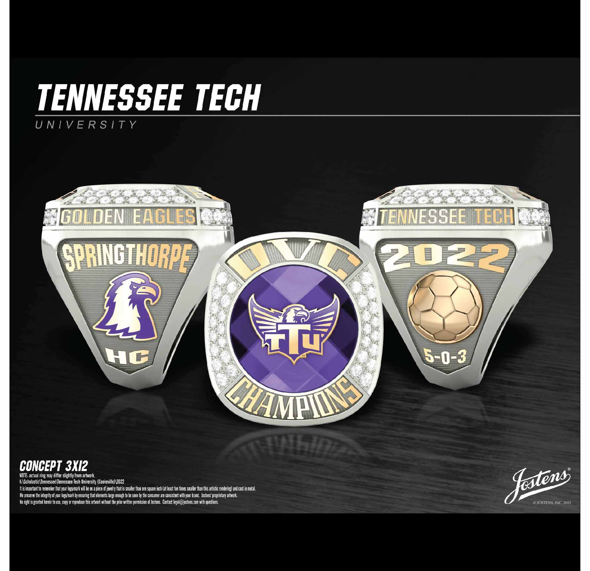 Tennessee Tech University Women's Soccer 2022 OVC Championship Ring