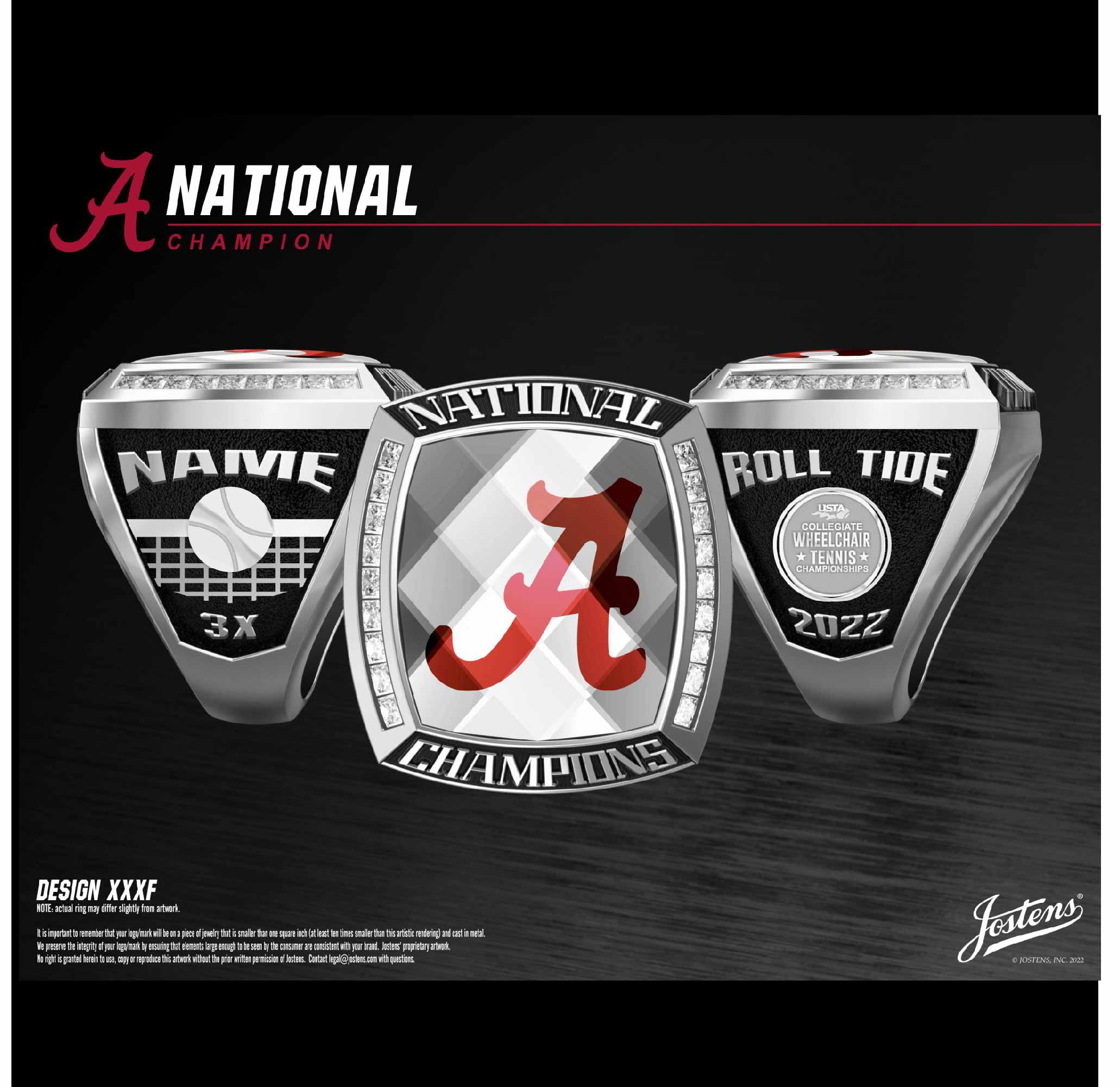 University of Alabama Wheelchair Tennis 2022 National Championship Ring