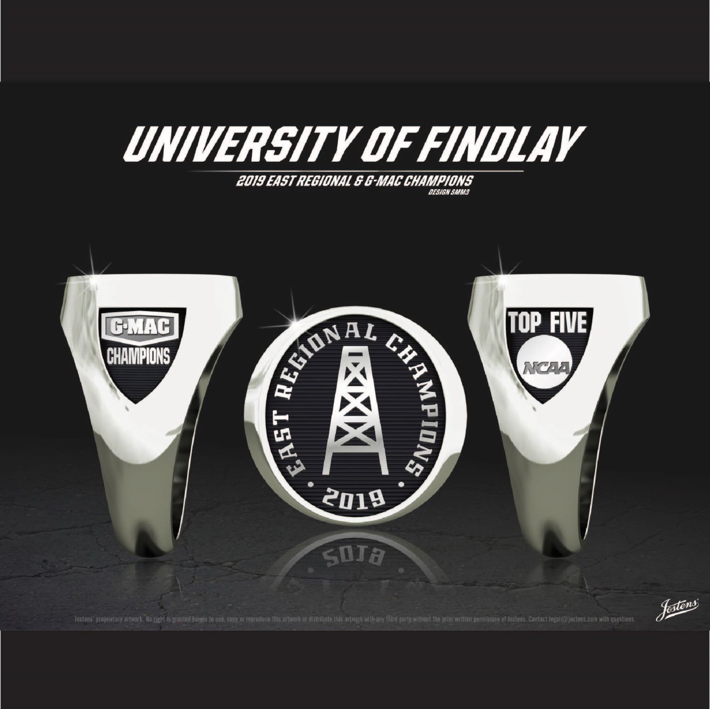 University of Findlay Women's Golf 2019 East Regional Championship Ring